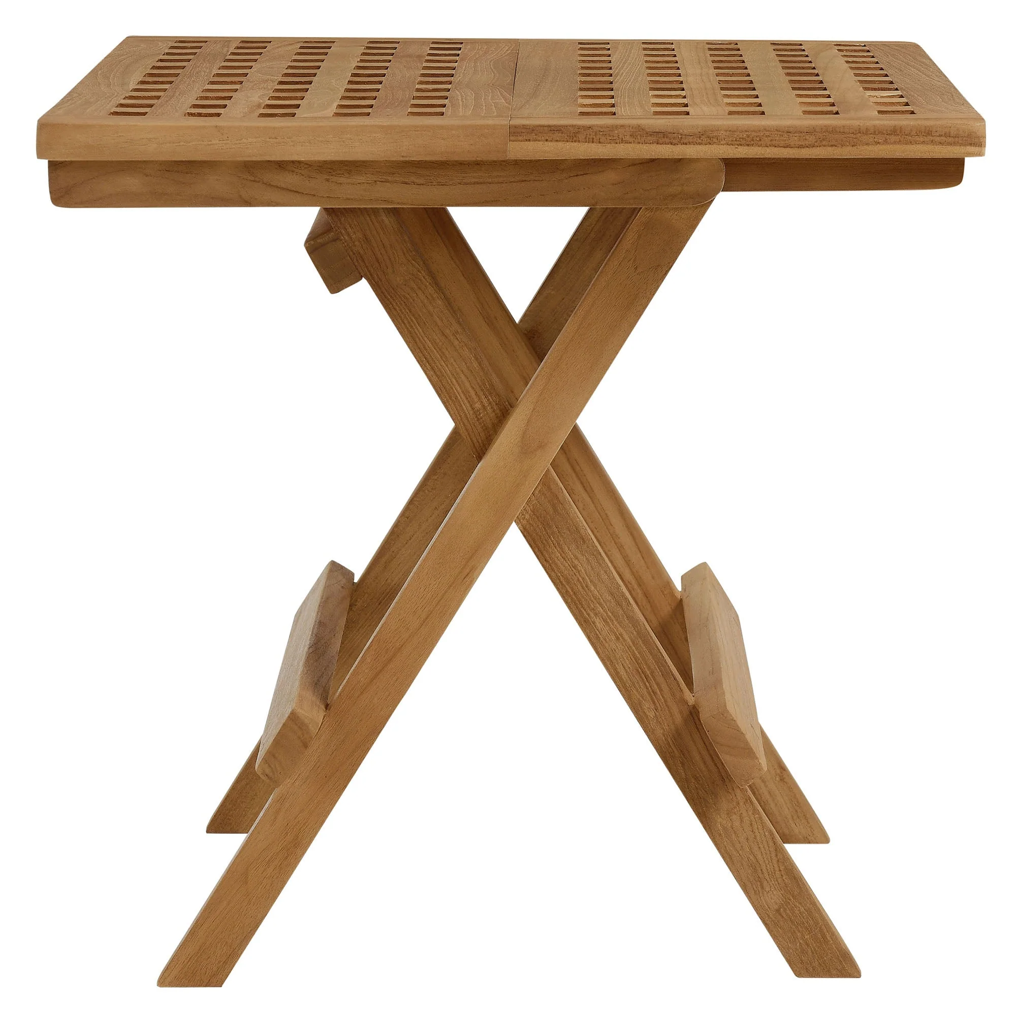 Vienna Outdoor Patio Teak Wood Side Table in Natural - Image 6