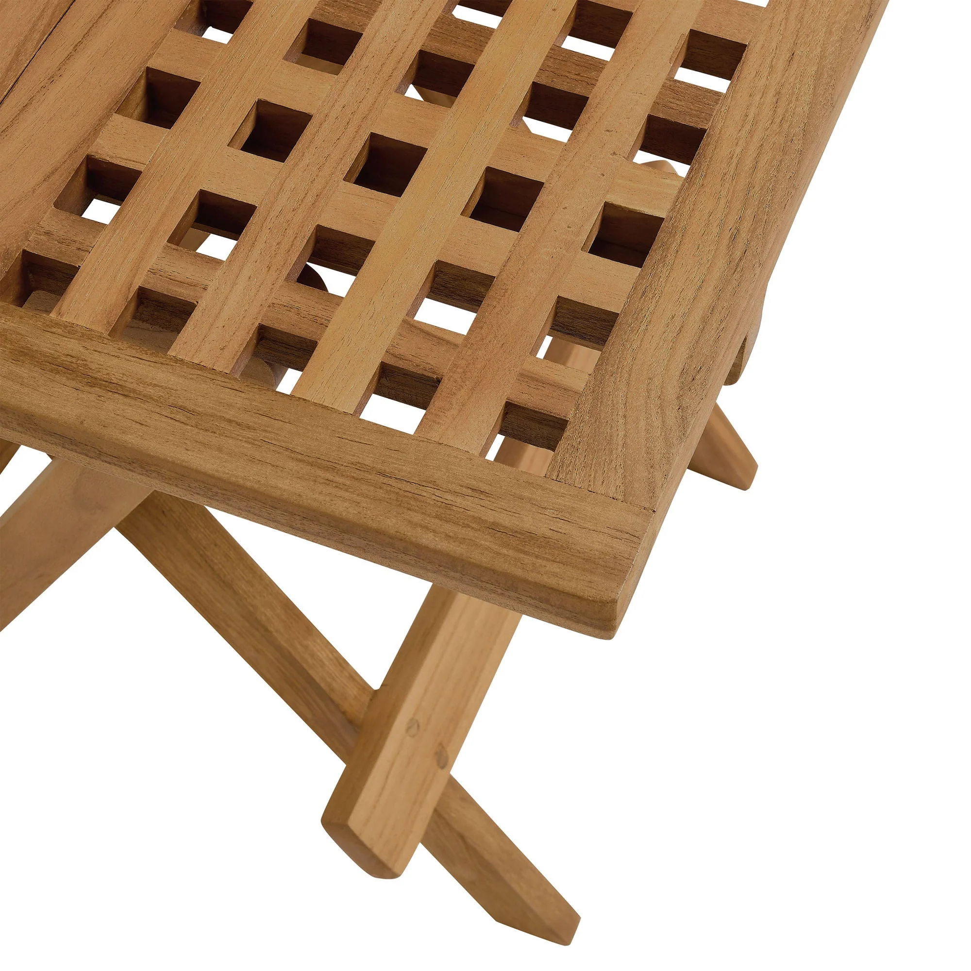 Vienna Outdoor Patio Teak Wood Side Table in Natural - Image 9