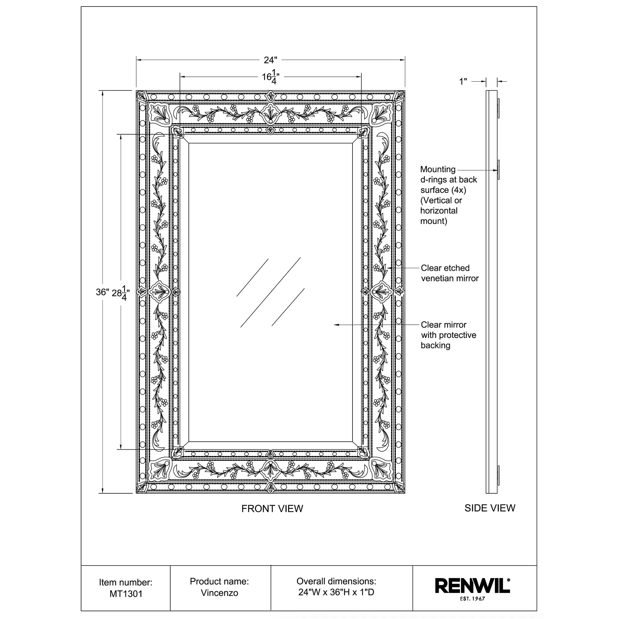Vincenzo Wall Mirror - Image 5