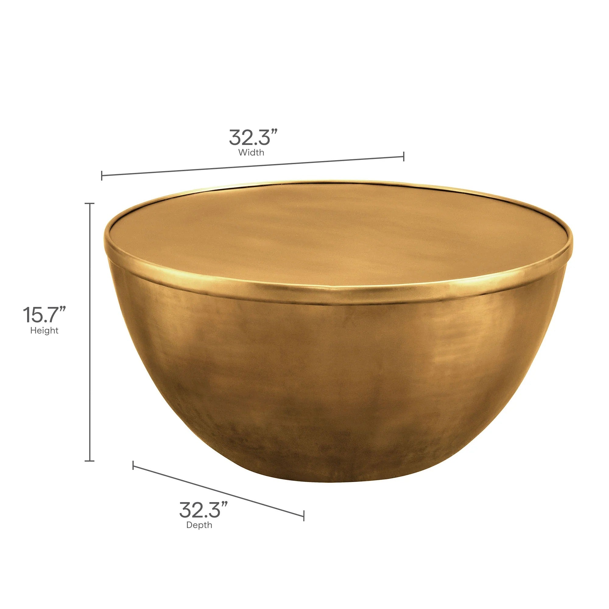 Viora 32 Inch Metal Storage Coffee Table in Burnished Brass - Image 10