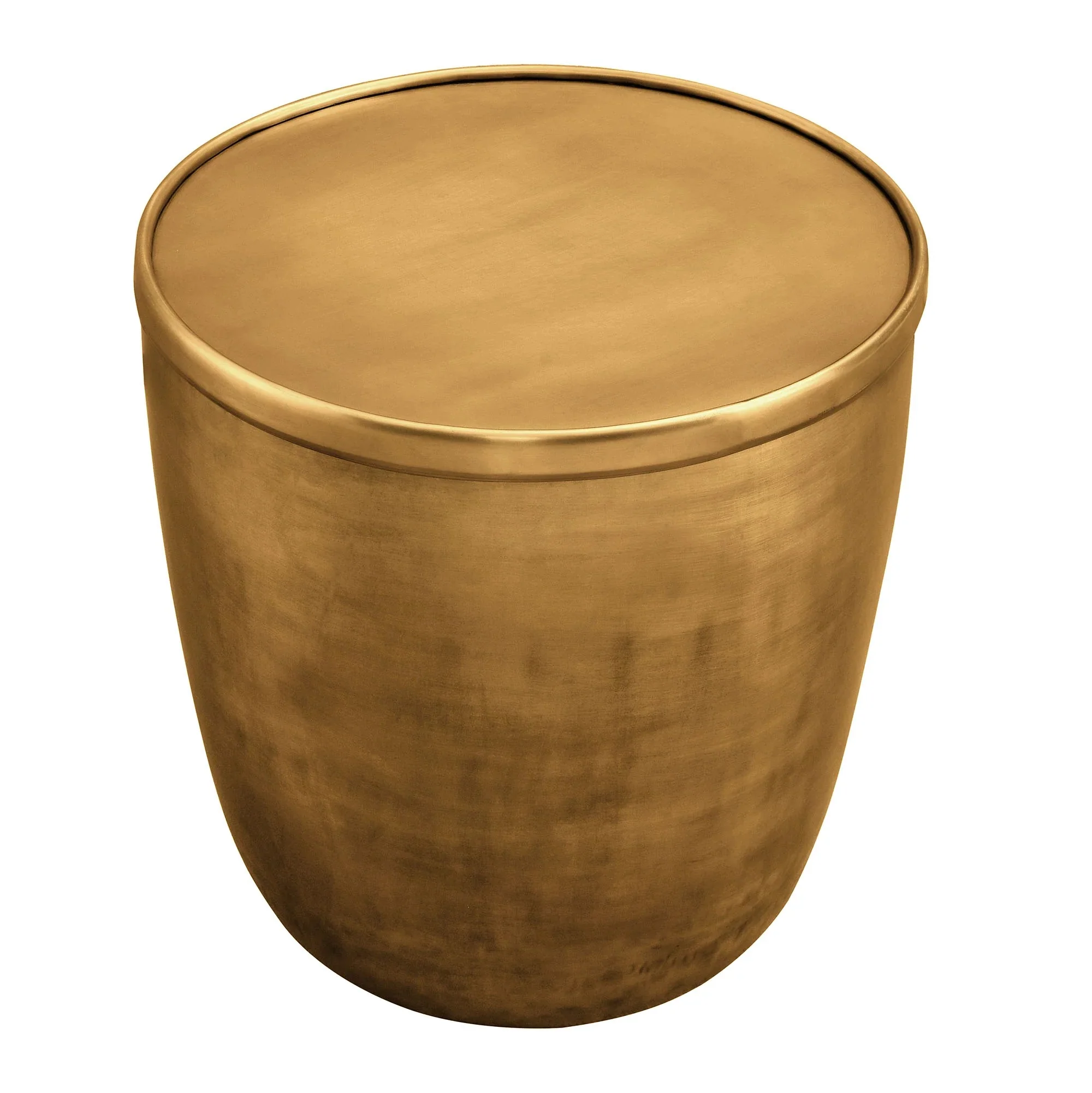 Viora Metal Storage Side Table in Burnished Brass - Image 5