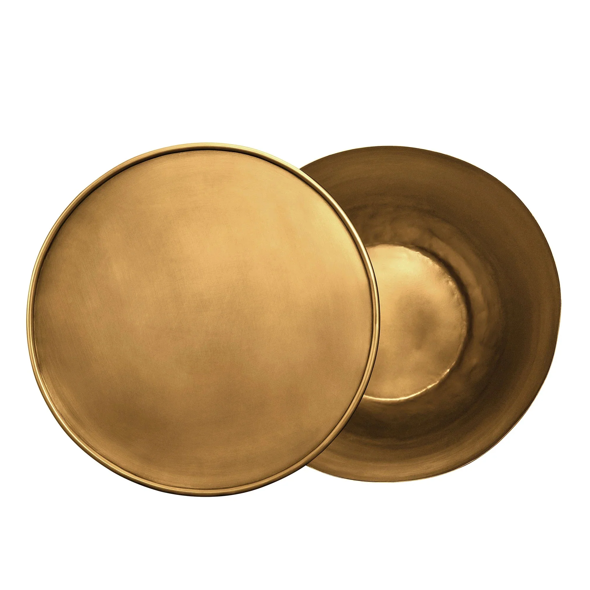 Viora Metal Storage Side Table in Burnished Brass - Image 7