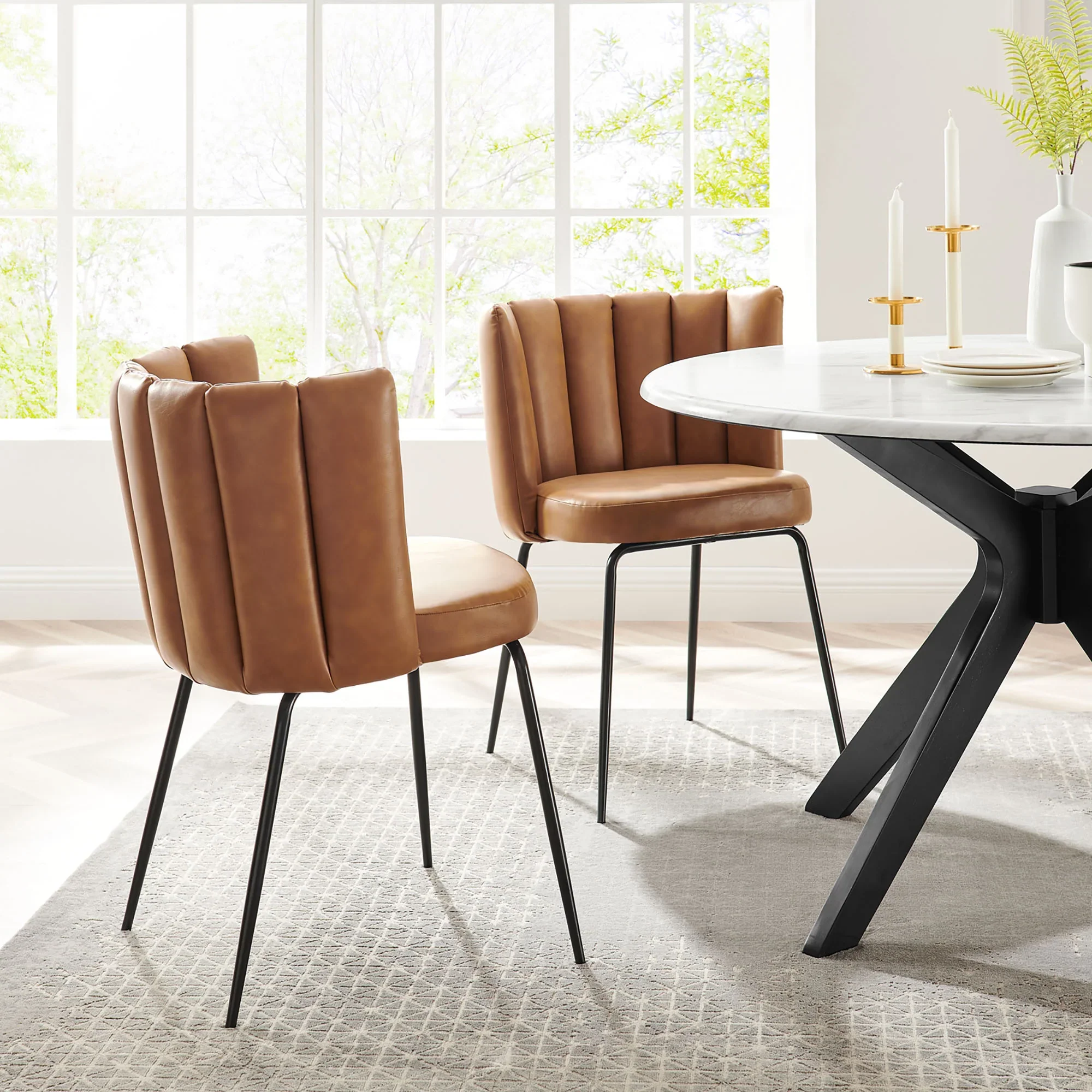 Virtue Vegan Leather Dining Chair Set of 2 - Image 8