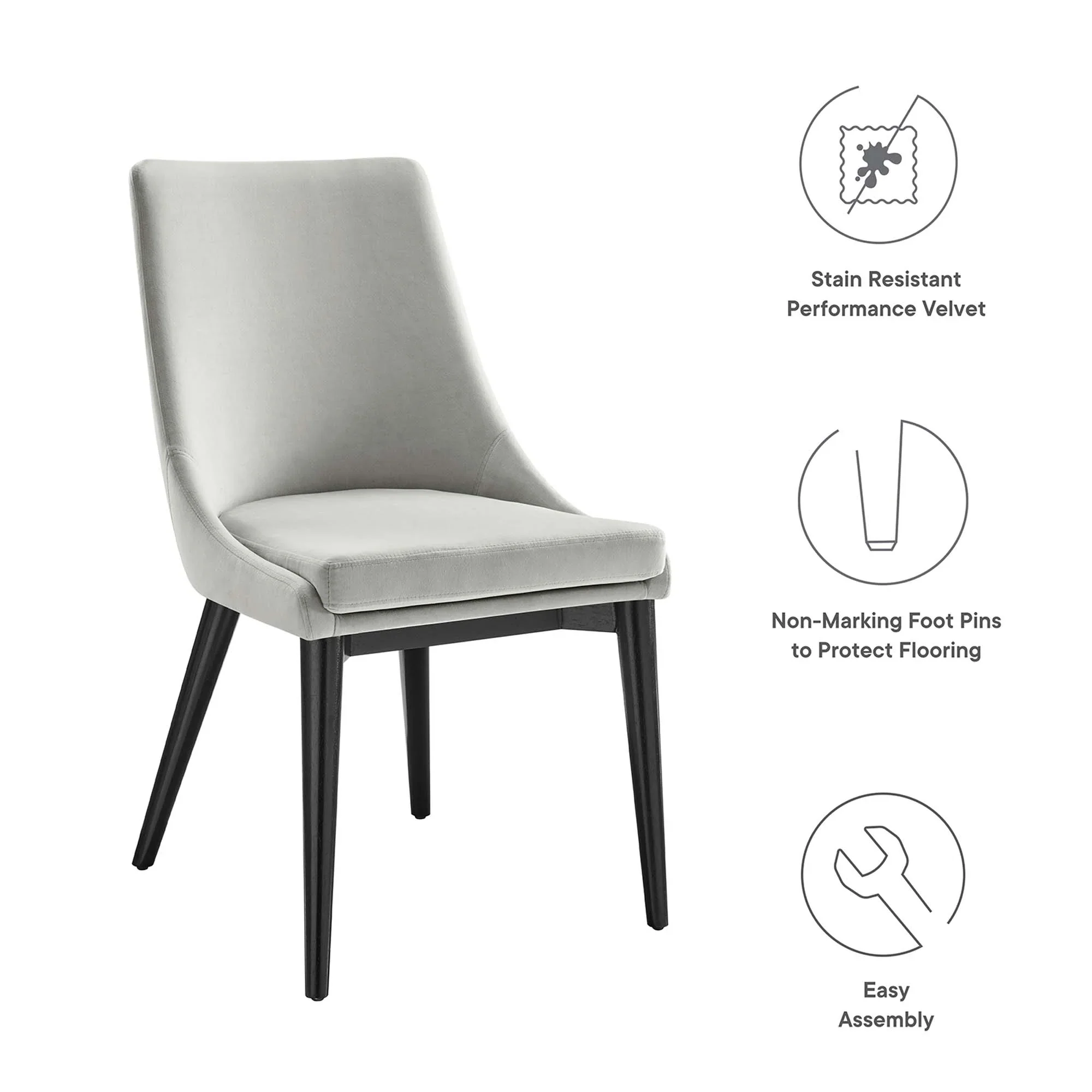 Viscount Performance Velvet Dining Chair - Image 17