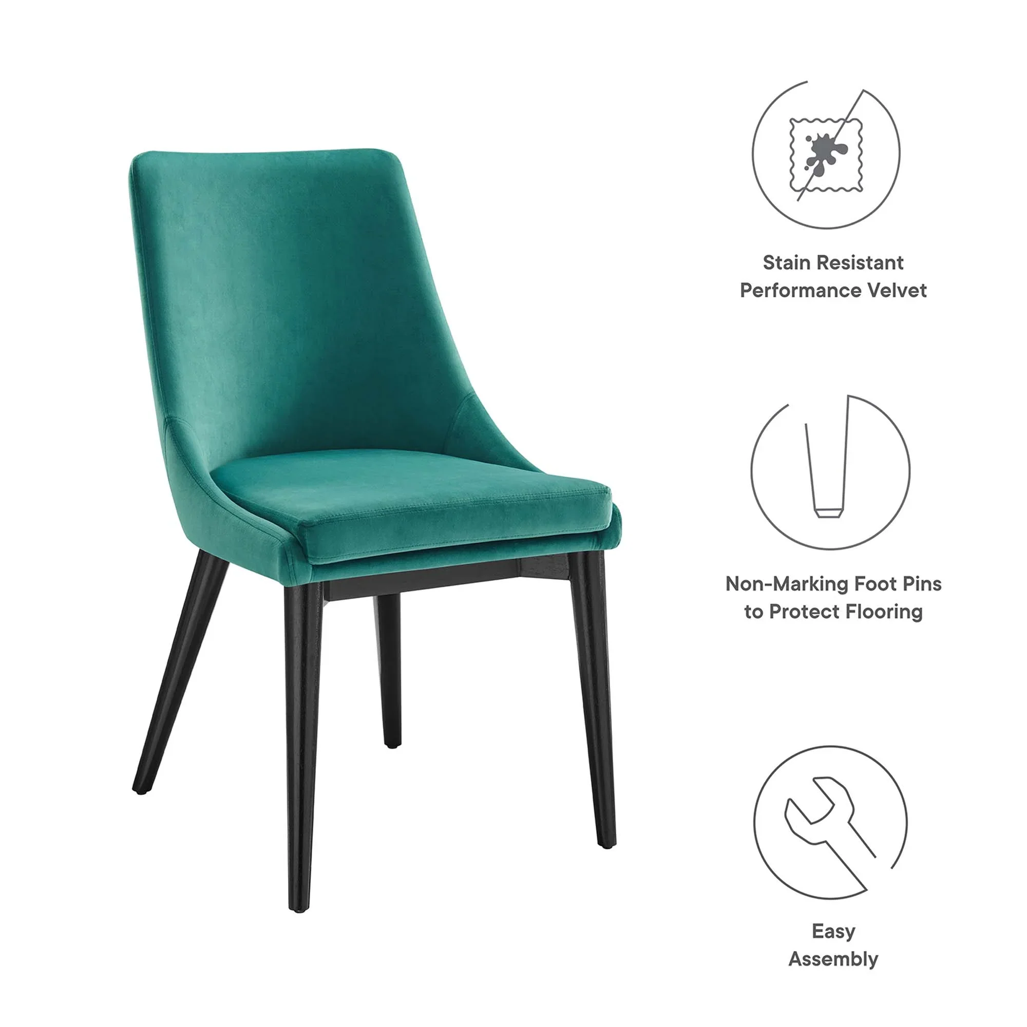 Viscount Performance Velvet Dining Chair - Image 35