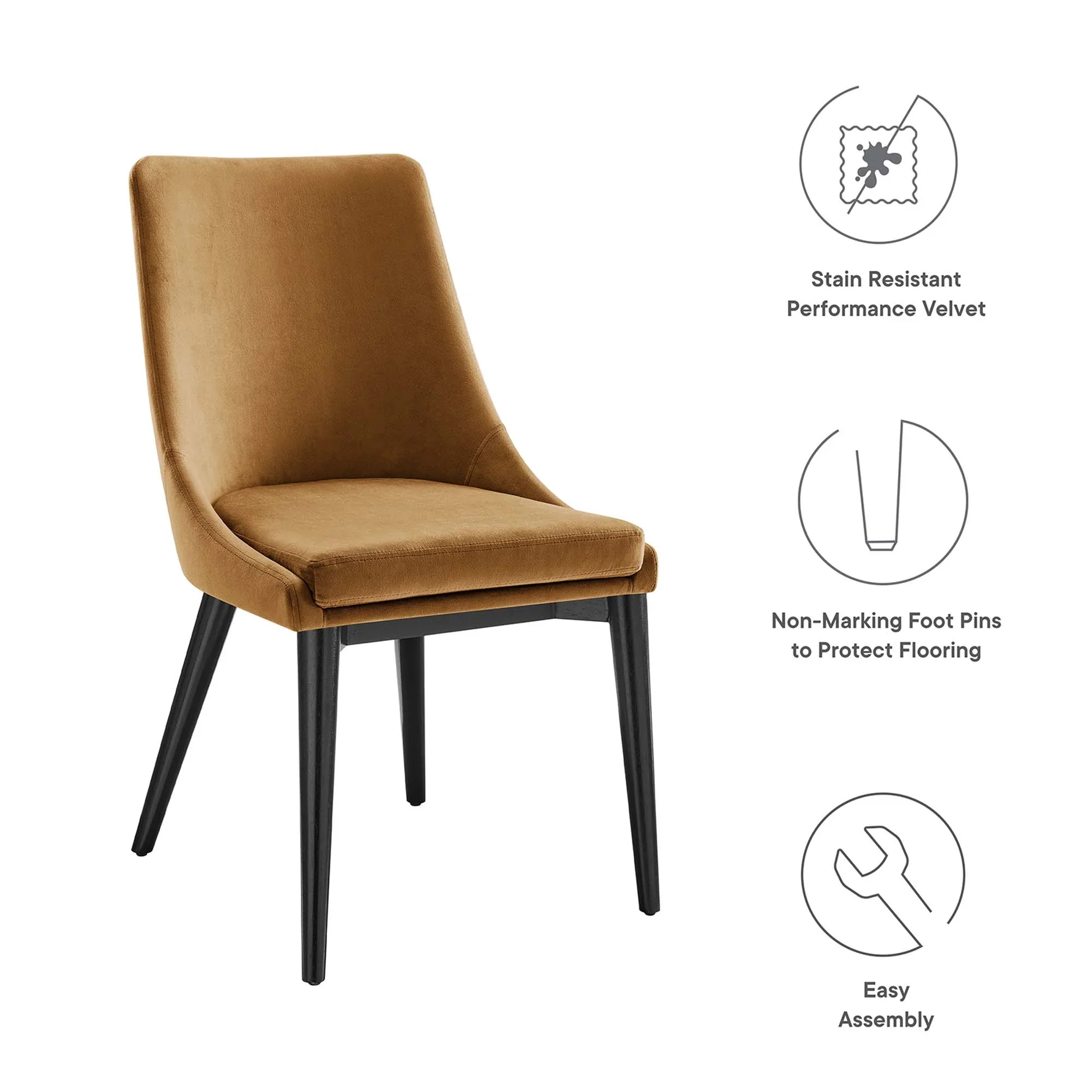 Viscount Performance Velvet Dining Chair - Image 8