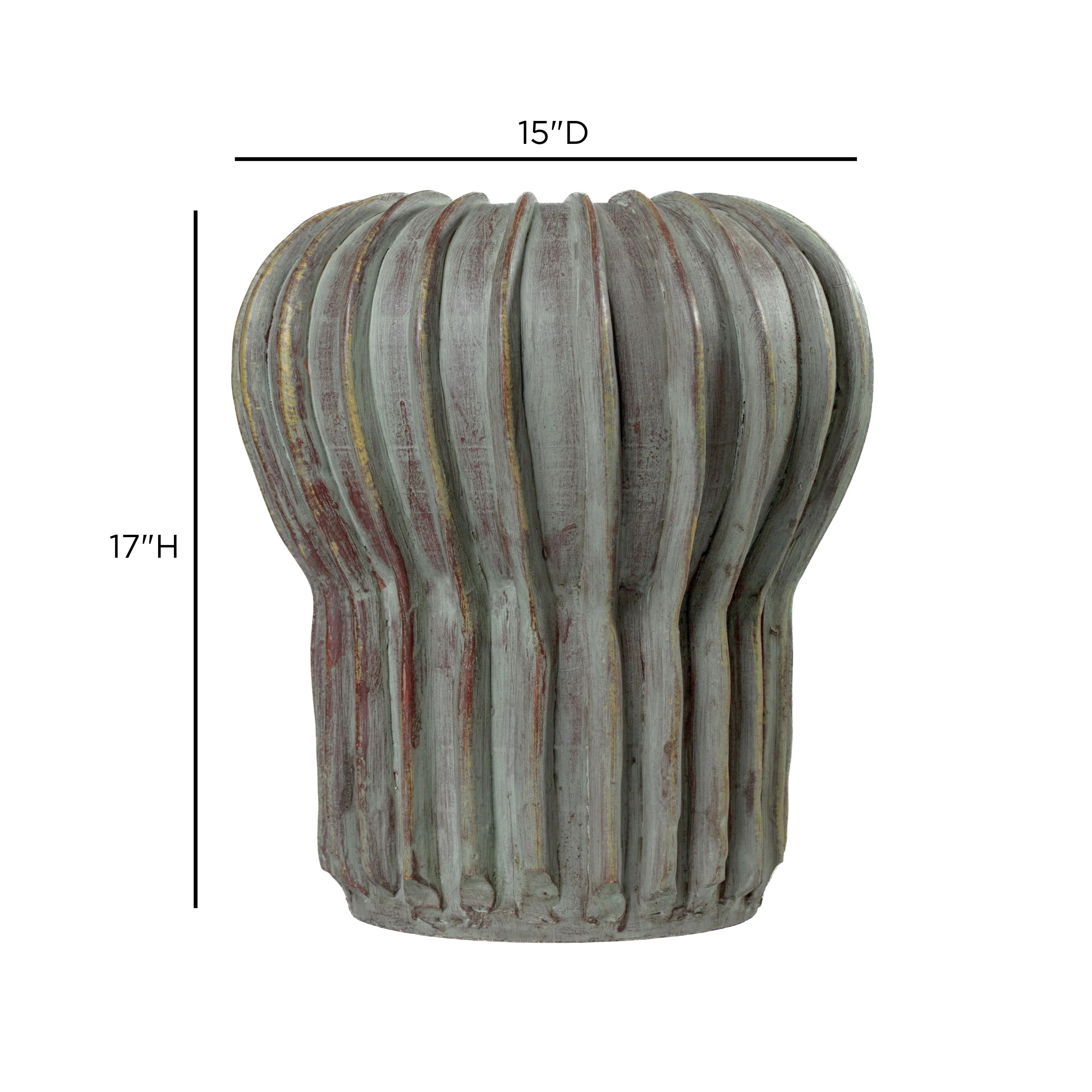 Visha Grey Green Terracotta Decorative Vase - Image 6