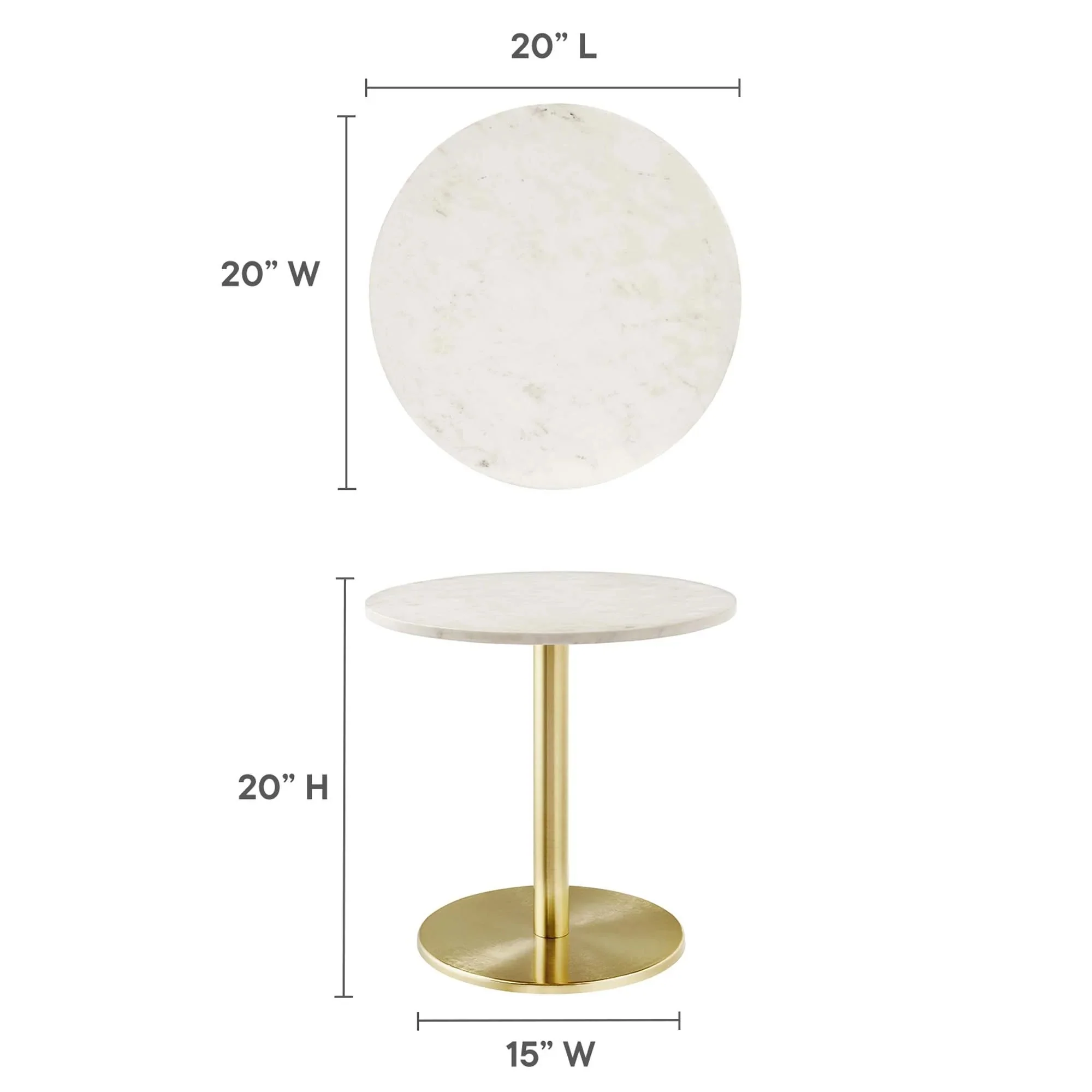 Viva Round White Marble Side Table - Image 10