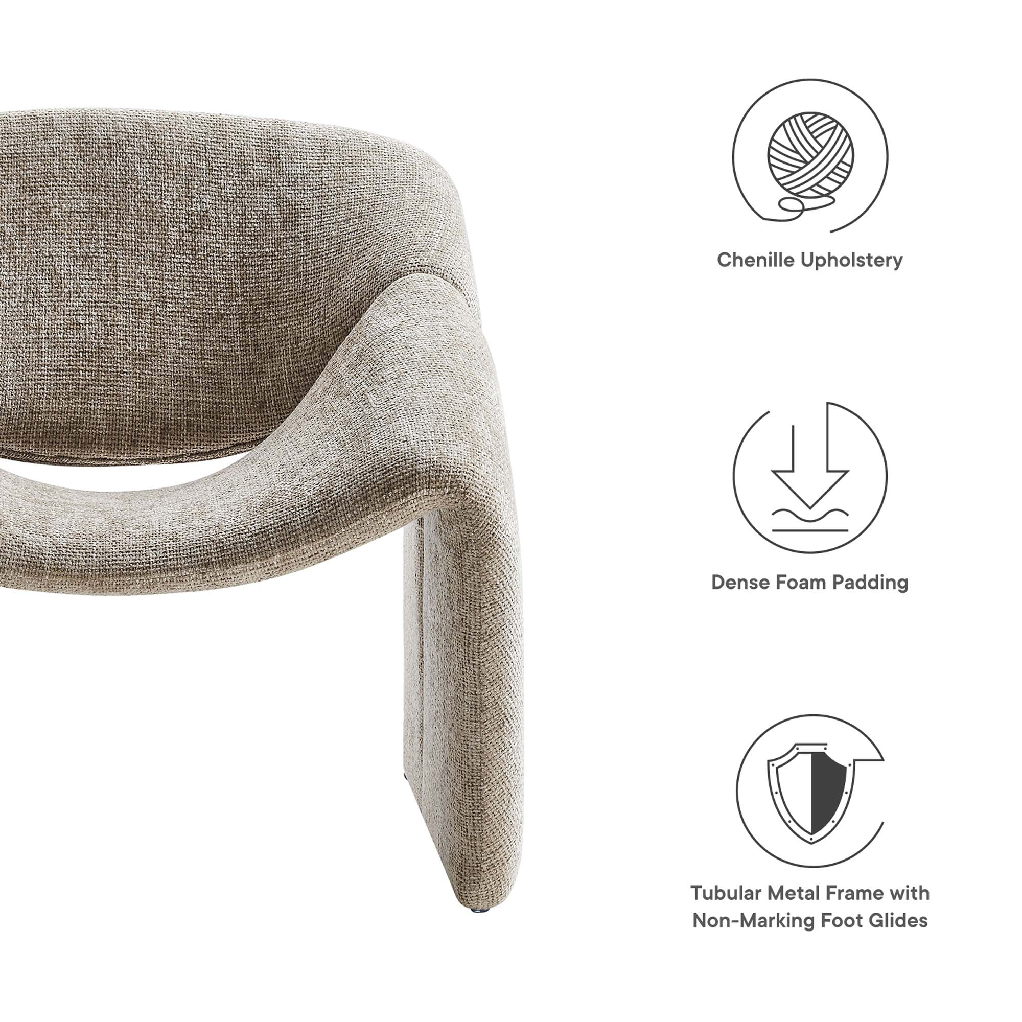 Vivi Chenille Upholstered Accent Chair - Image 6