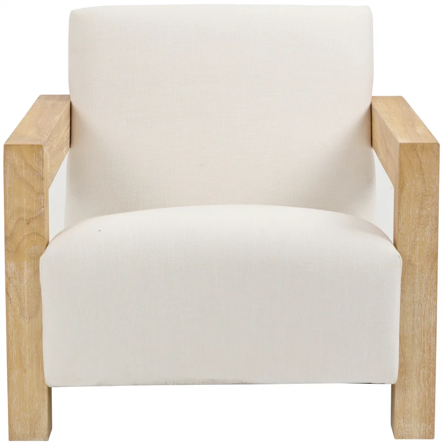 Ward Linen Textured Fabric Upholstered Accent Chair - Image 4