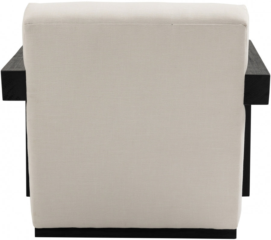 Ward Linen Textured Fabric Upholstered Accent Chair - Image 3