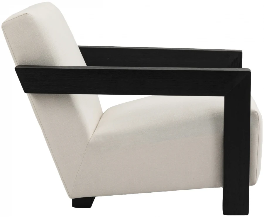 Ward Linen Textured Fabric Upholstered Accent Chair - Image 6
