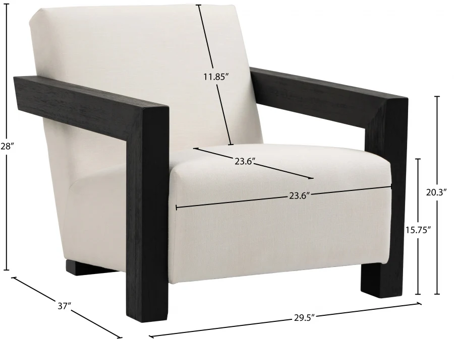 Ward Linen Textured Fabric Upholstered Accent Chair - Image 7