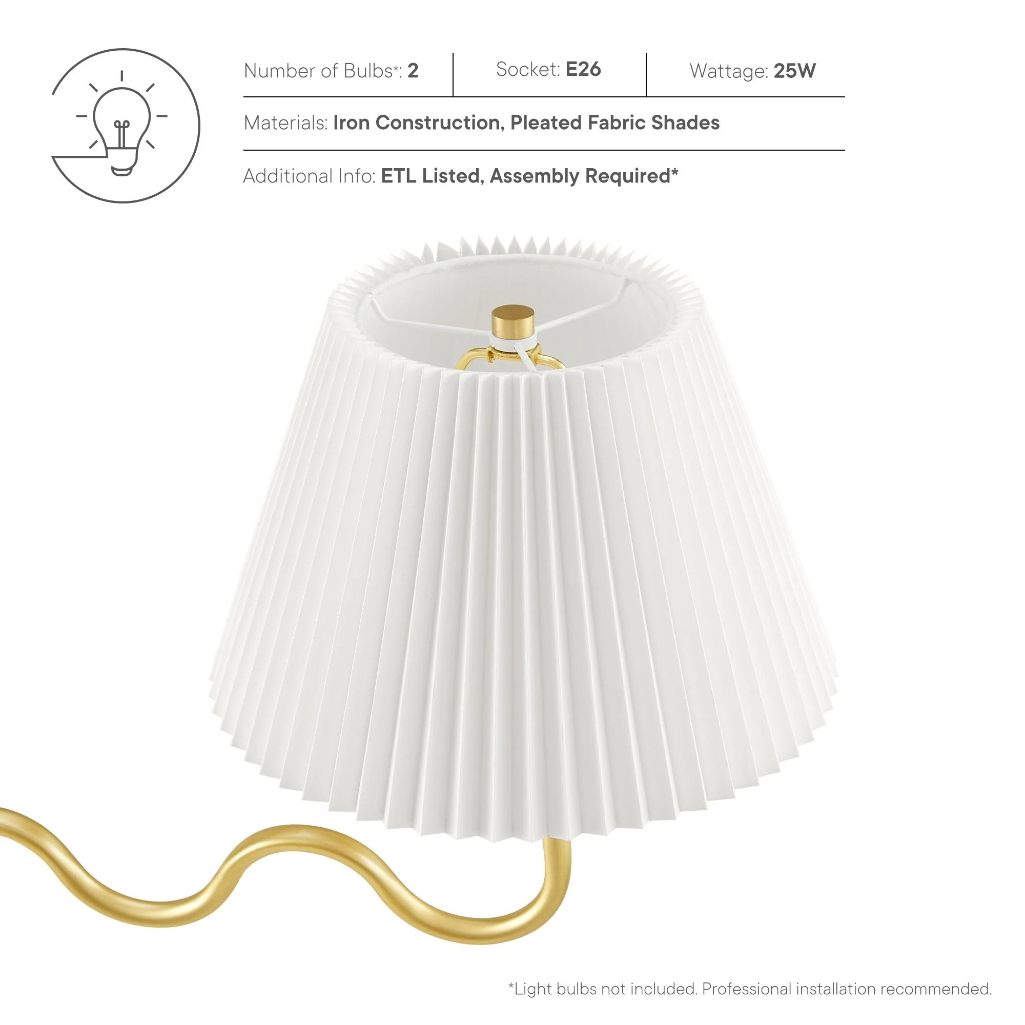Wave Squiggle 2-Arm Pendant Light - Image 19