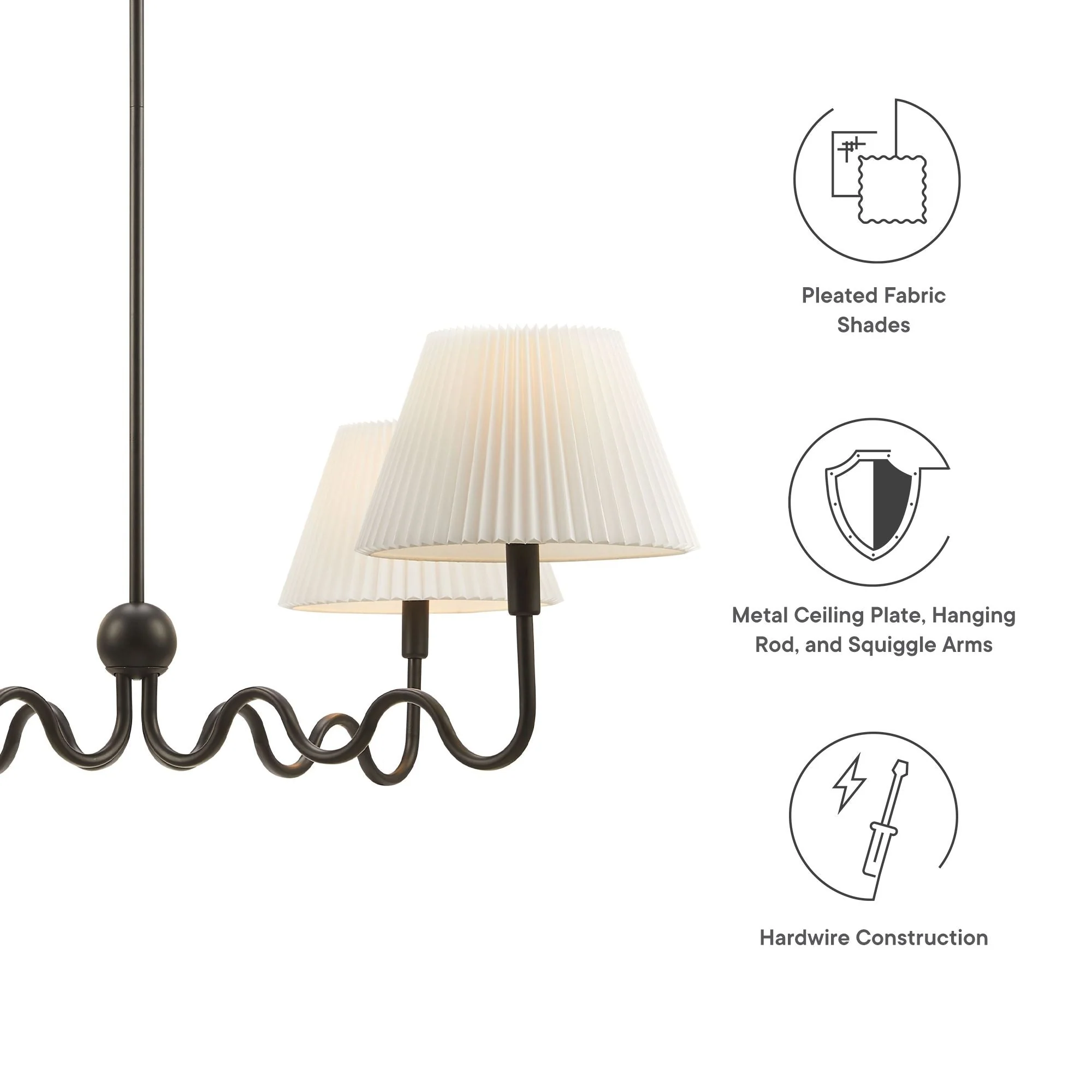 Wave Squiggle 4-Arm Pendant Light - Image 10