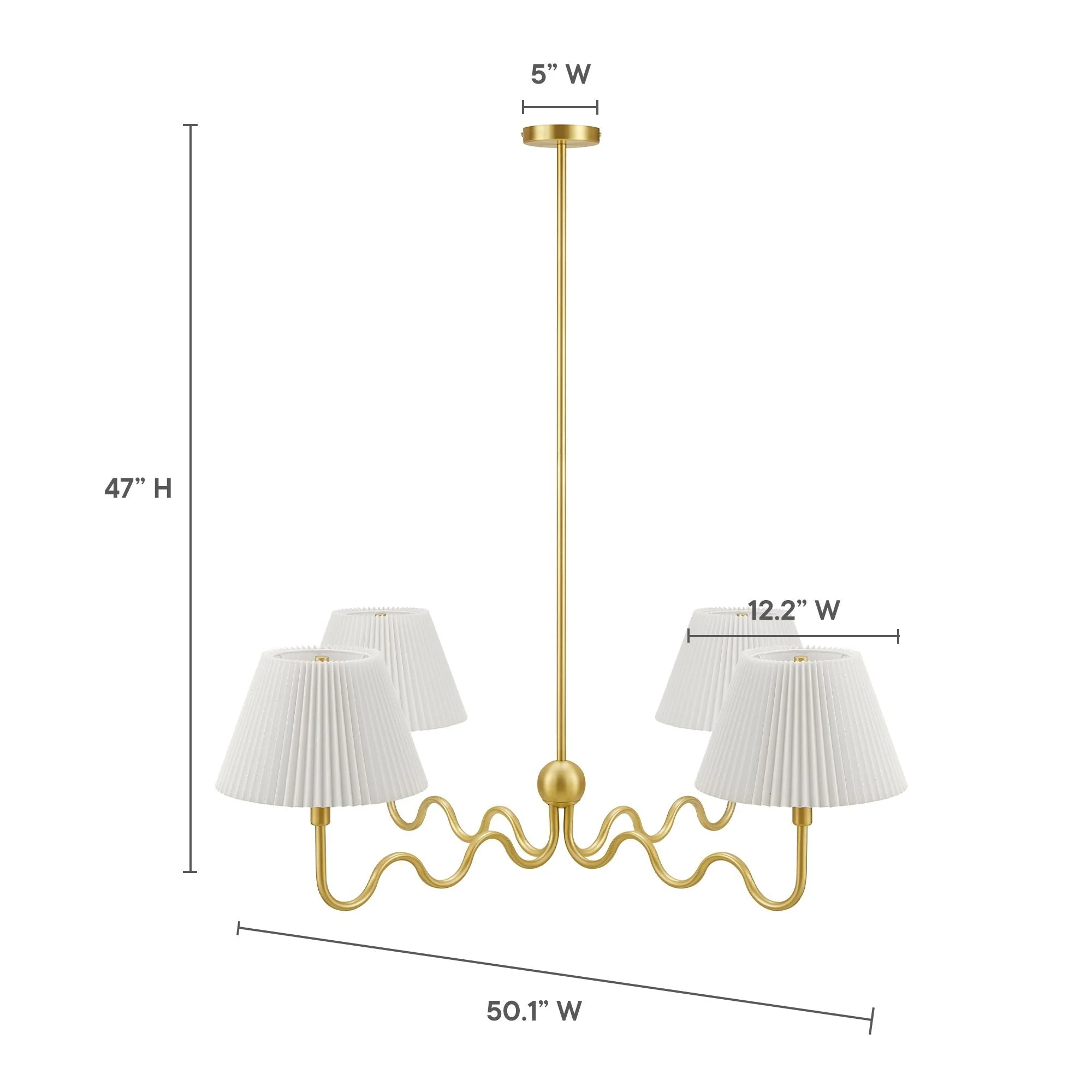 Wave Squiggle 4-Arm Pendant Light - Image 18