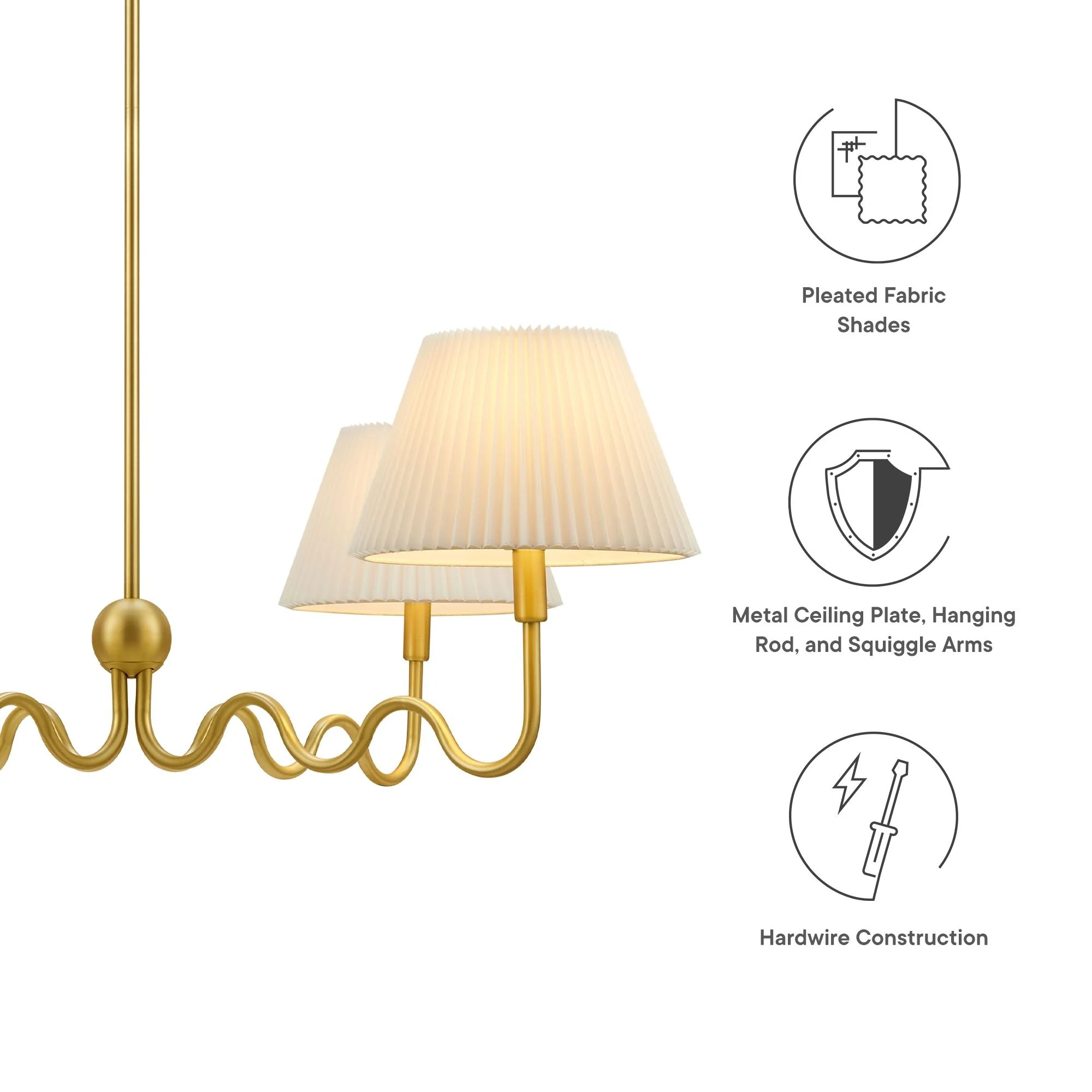 Wave Squiggle 4-Arm Pendant Light - Image 20
