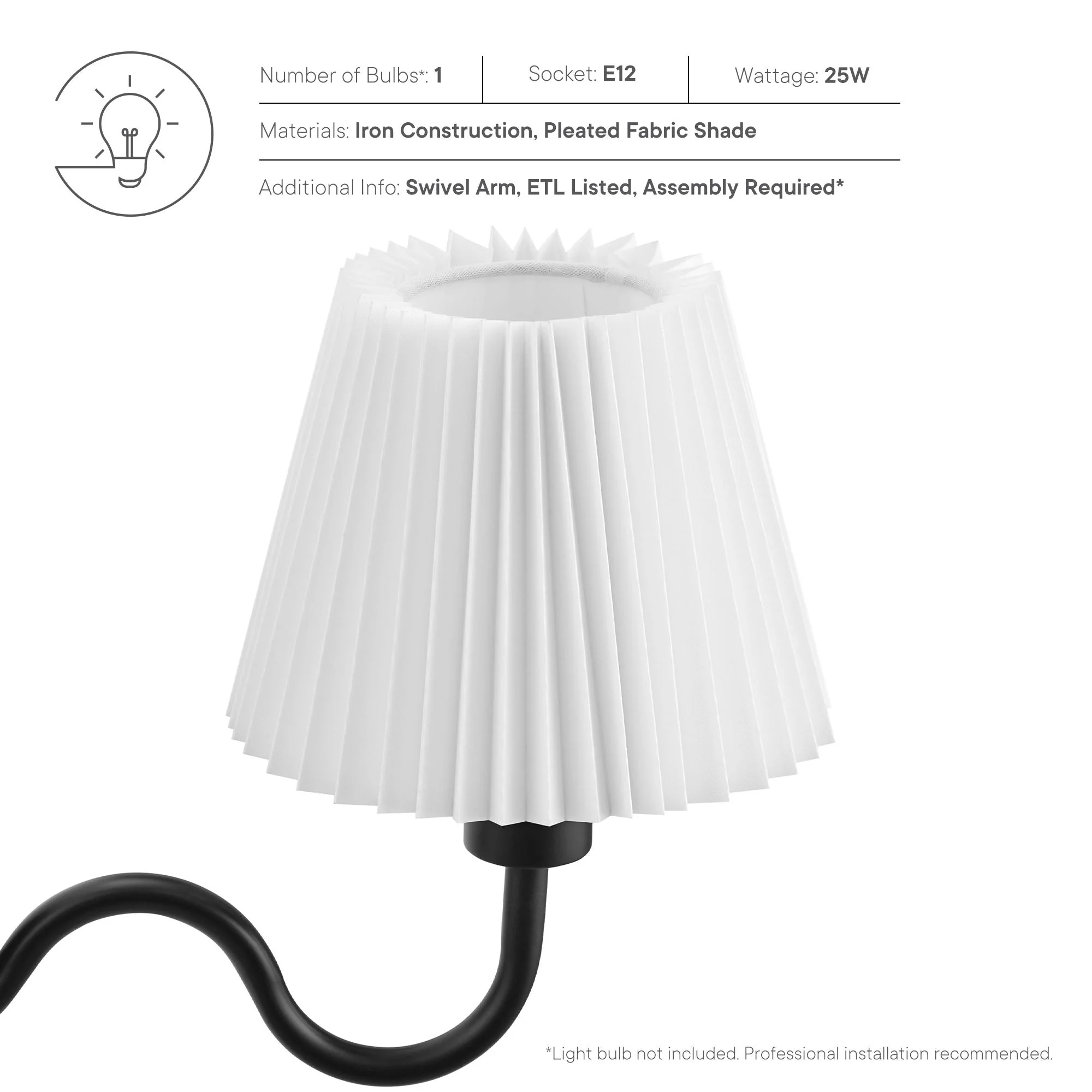 Wave Squiggle Arm Wall Sconce - Image 12