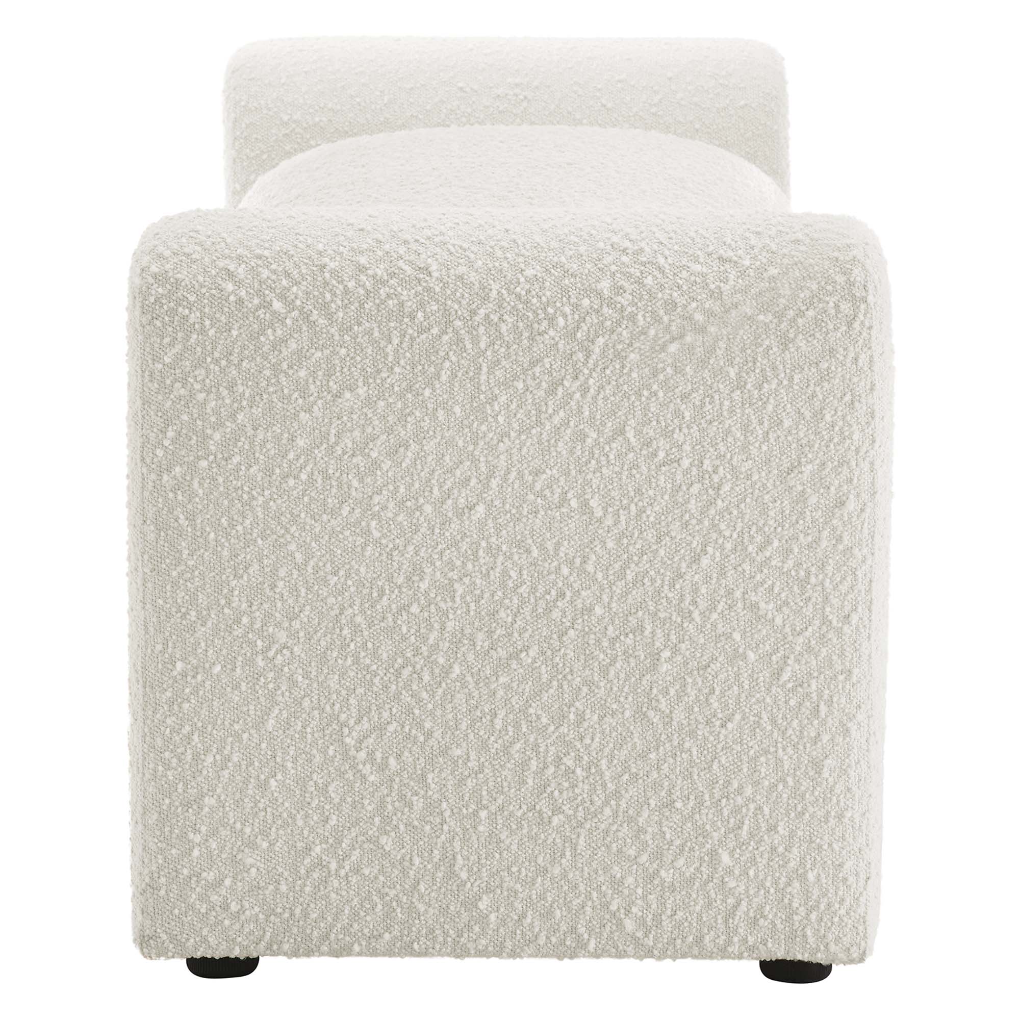 Waverly Boucle Fabric Bench - Image 14