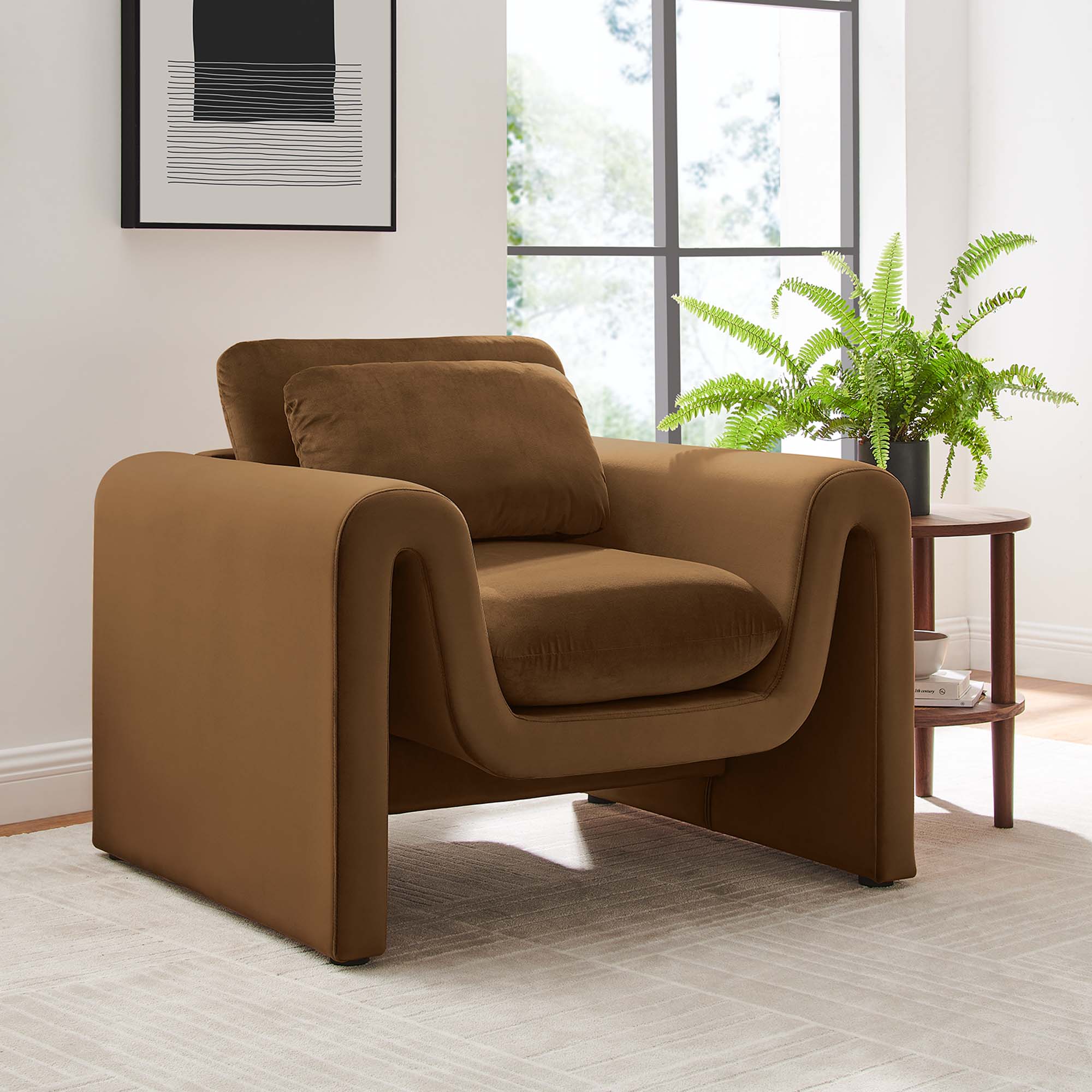 Waverly Performance Velvet Armchair - Image 2