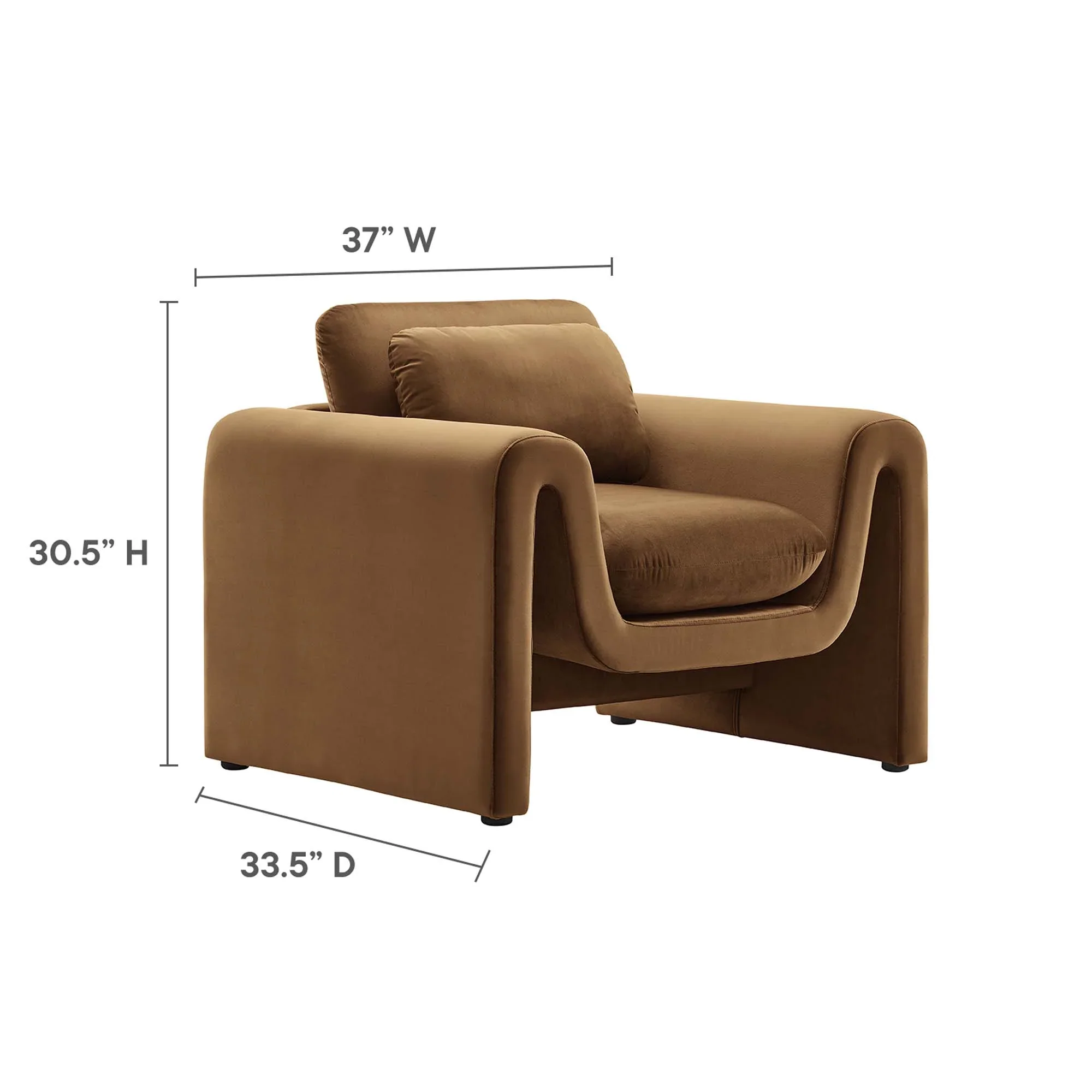Waverly Performance Velvet Armchair - Image 8