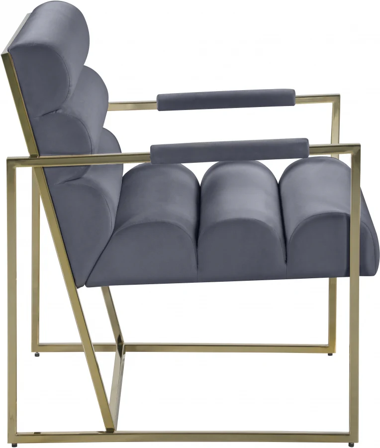 Wayne Velvet Upholstered Accent Chair - Image 4