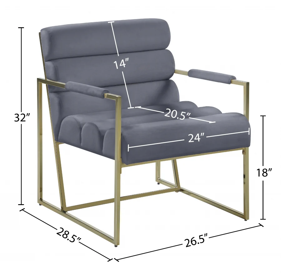 Wayne Velvet Upholstered Accent Chair - Image 7