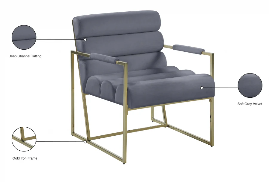 Wayne Velvet Upholstered Accent Chair - Image 8