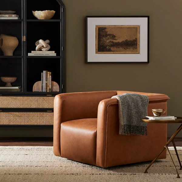 Shaw Leather Swivel Chair - Image 11