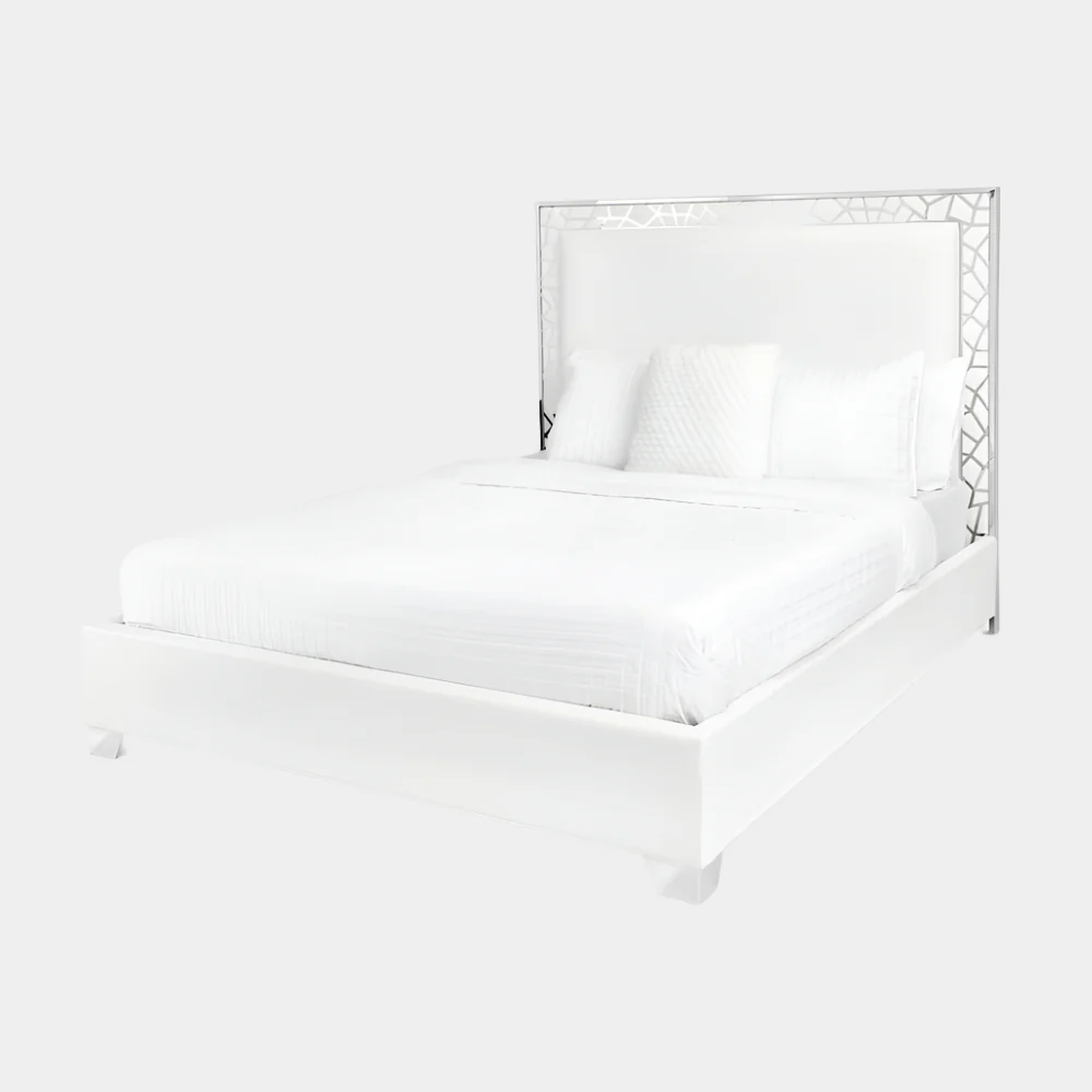 Wellington Beds: White Leatherette