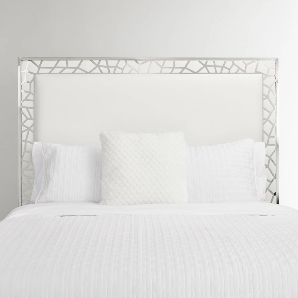 Wellington Beds: White Leatherette - Image 3
