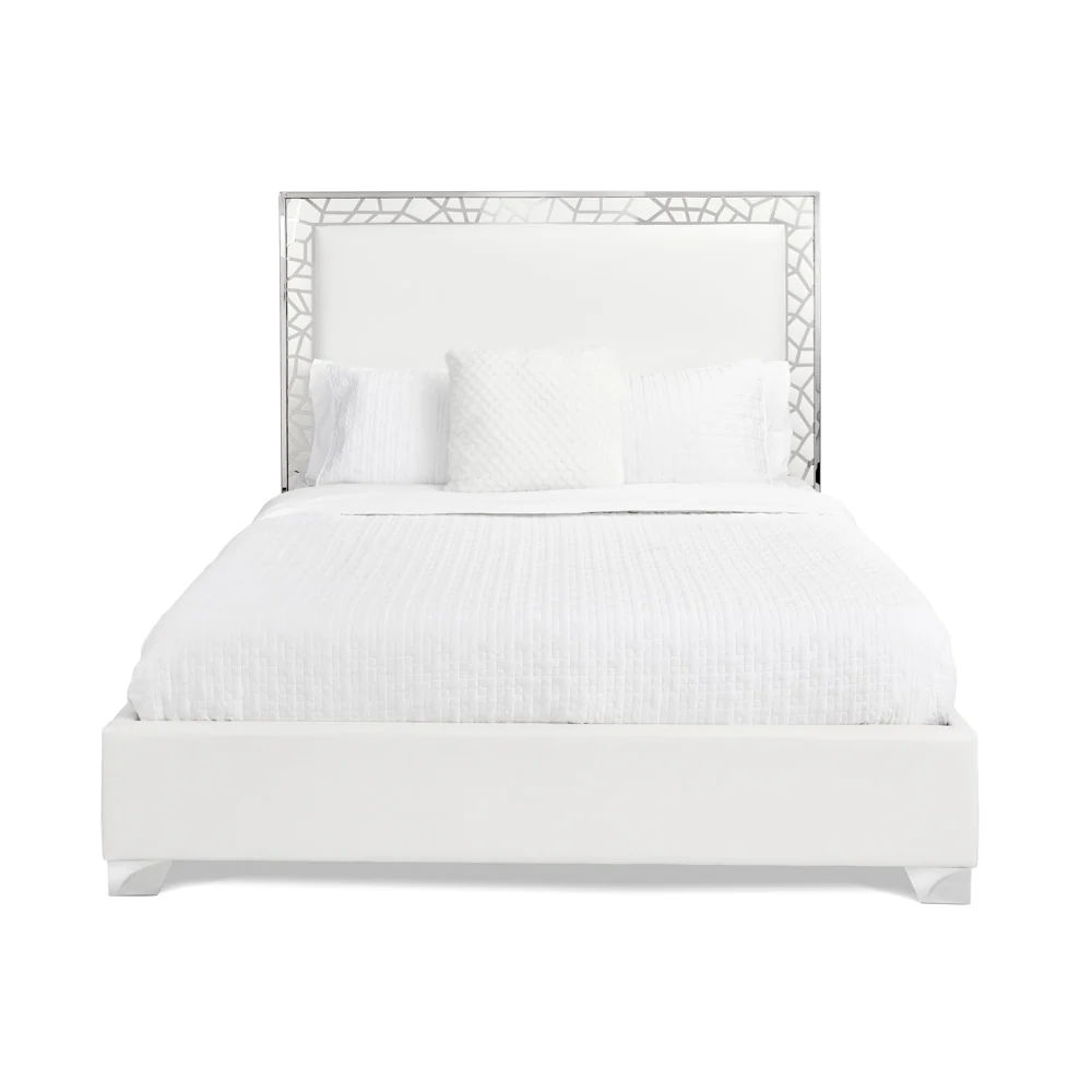 Wellington Beds: White Leatherette - Image 4