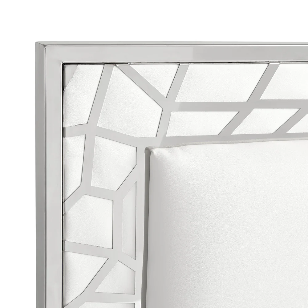 Wellington Beds: White Leatherette - Image 6