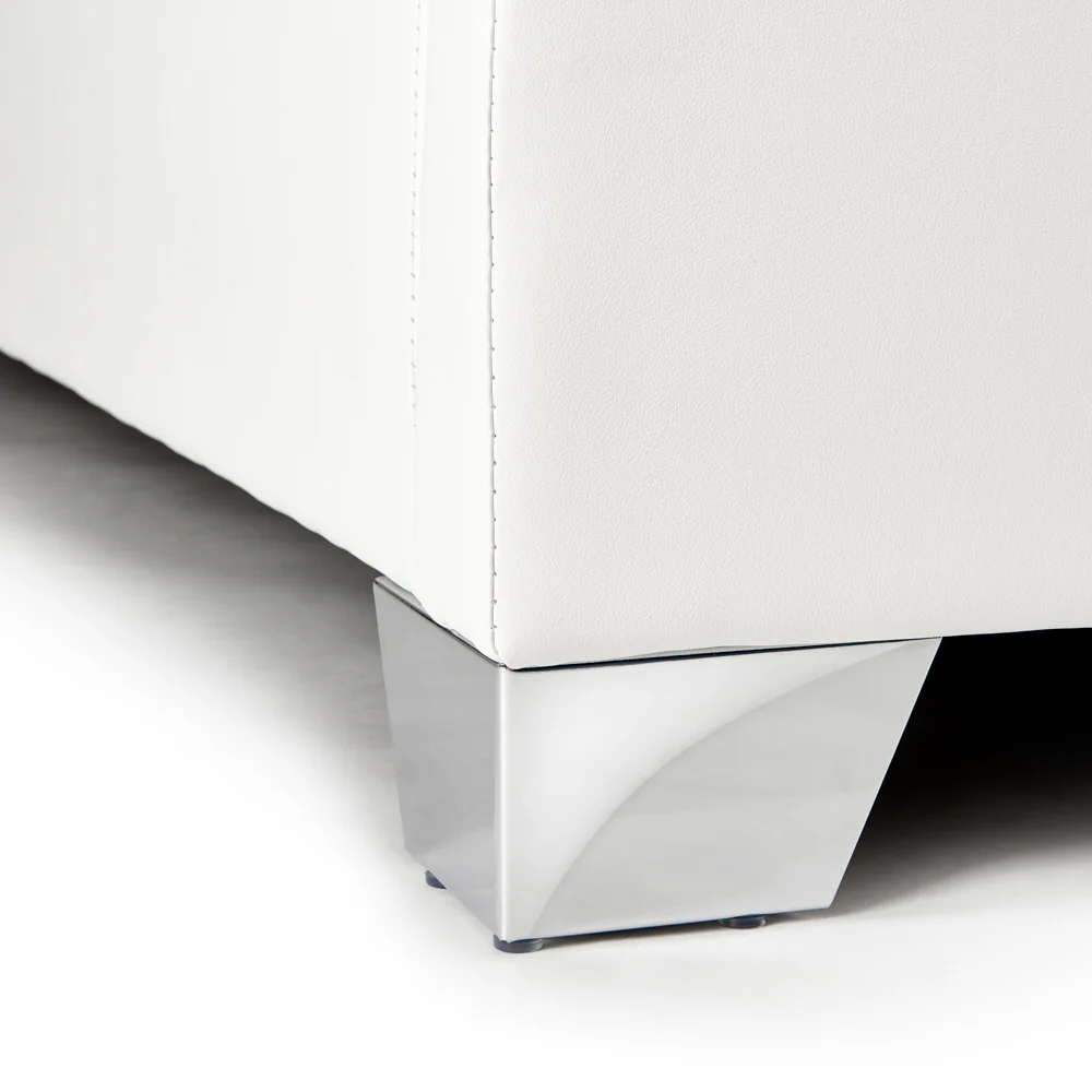 Wellington Beds: White Leatherette - Image 5