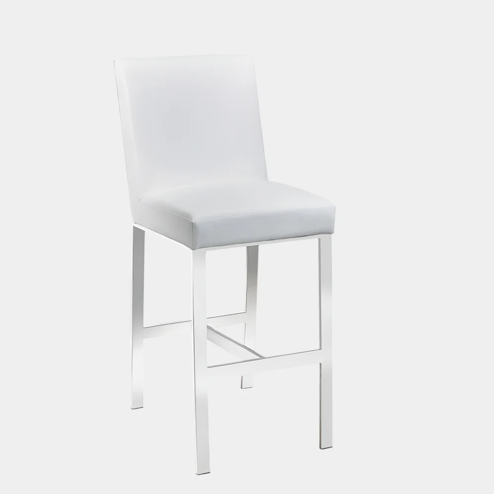 Wellington Counter Chair: White Leatherette
