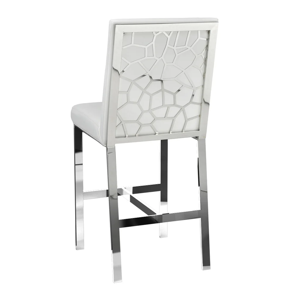 Wellington Counter Chair: White Leatherette - Image 2