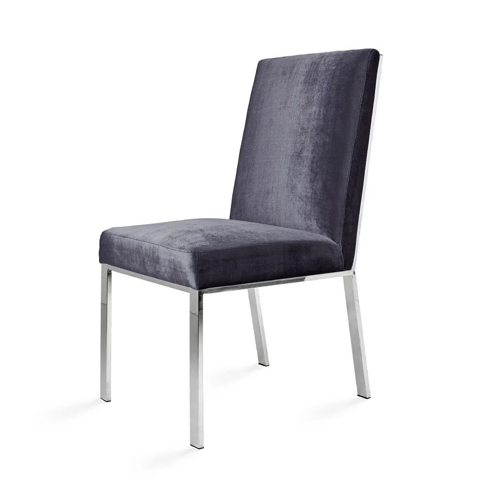 Wellington Dining Chair Charcoal Velvet - Image 3
