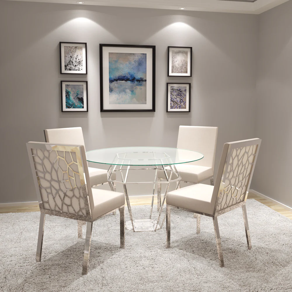 Wellington Dining Chair White Leatherette - Image 2