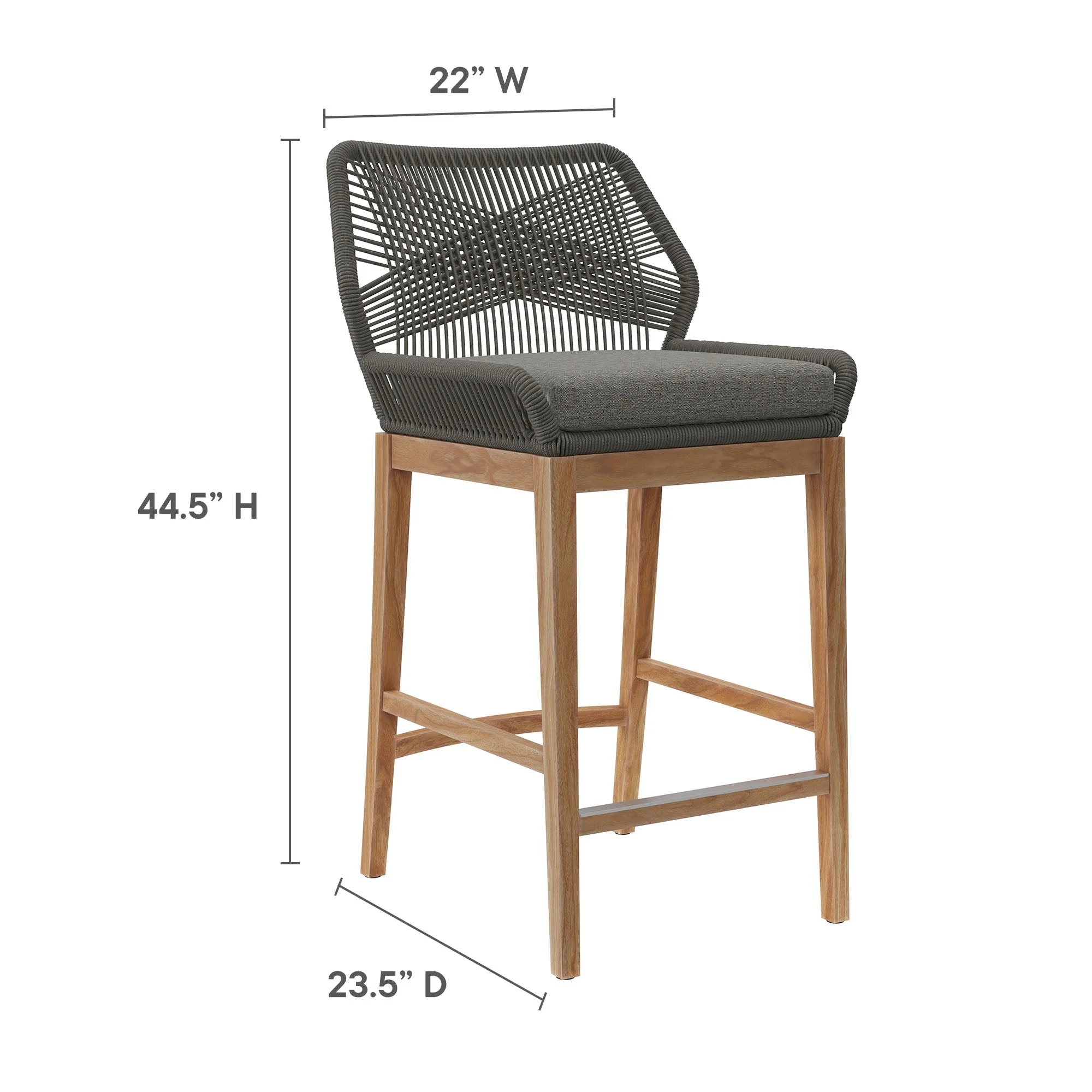Wellspring 3-Piece Outdoor Patio Teak Wood Bar Set - Image 19