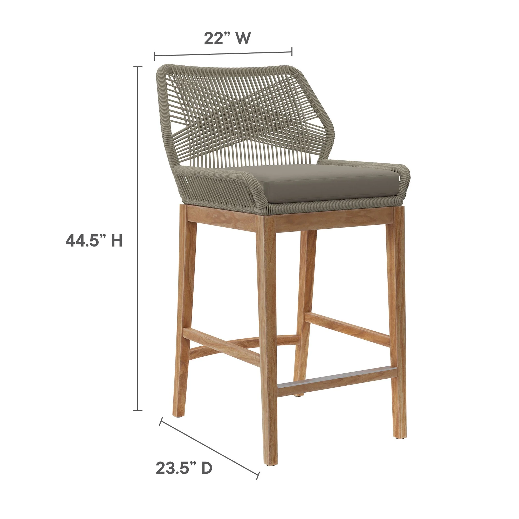 Wellspring 3-Piece Outdoor Patio Teak Wood Bar Set - Image 33