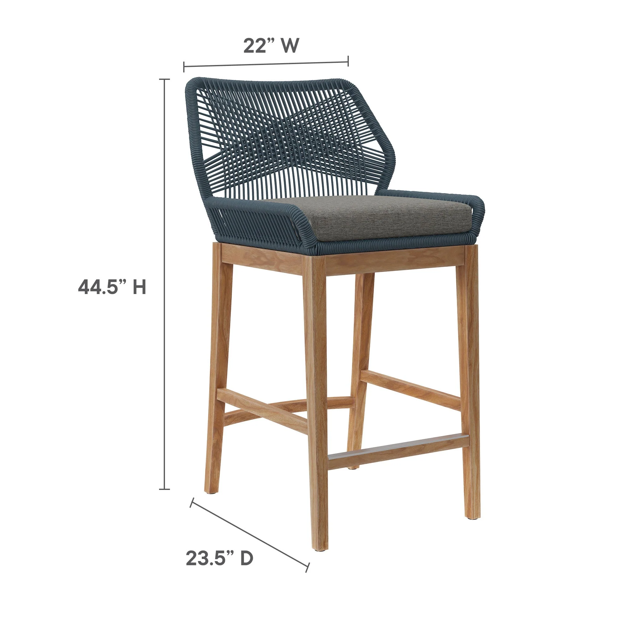 Wellspring 3-Piece Outdoor Patio Teak Wood Bar Set - Image 9