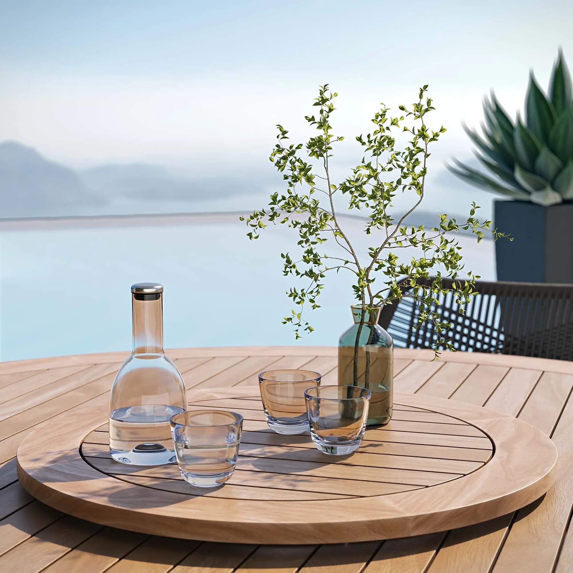 Wellspring 5-Piece Outdoor Patio Teak Wood Dining Set - Image 15