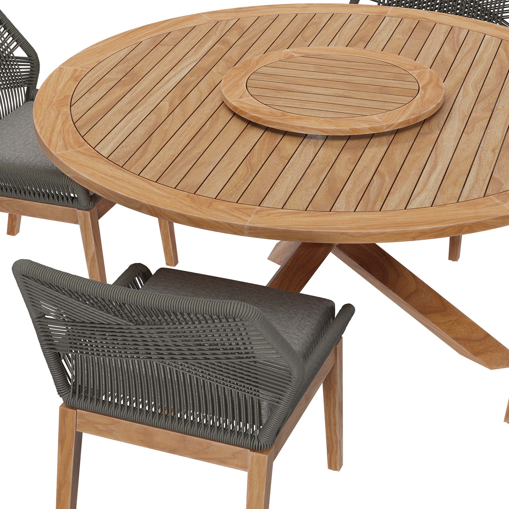 Wellspring 5-Piece Outdoor Patio Teak Wood Dining Set - Image 21