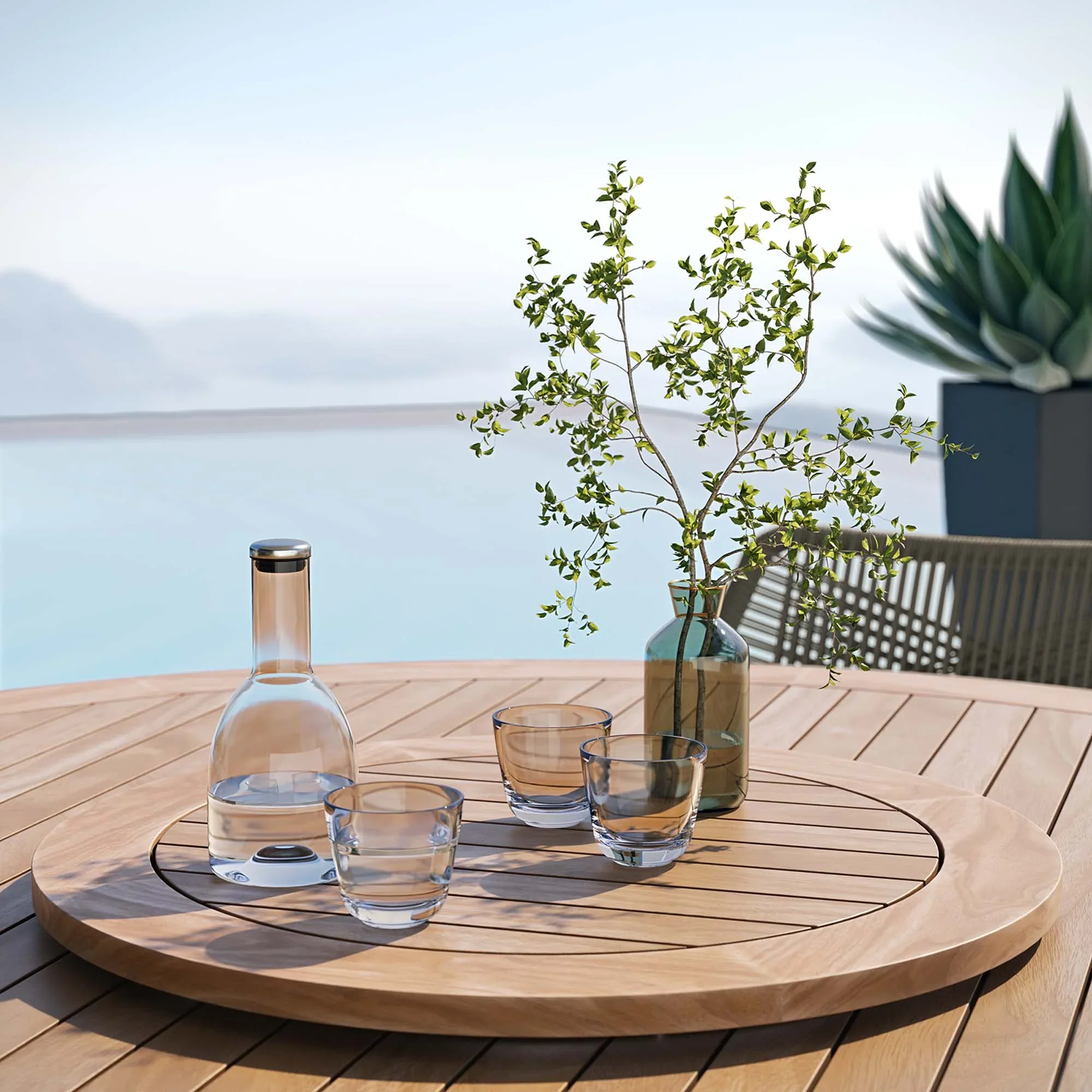 Wellspring 5-Piece Outdoor Patio Teak Wood Dining Set - Image 27