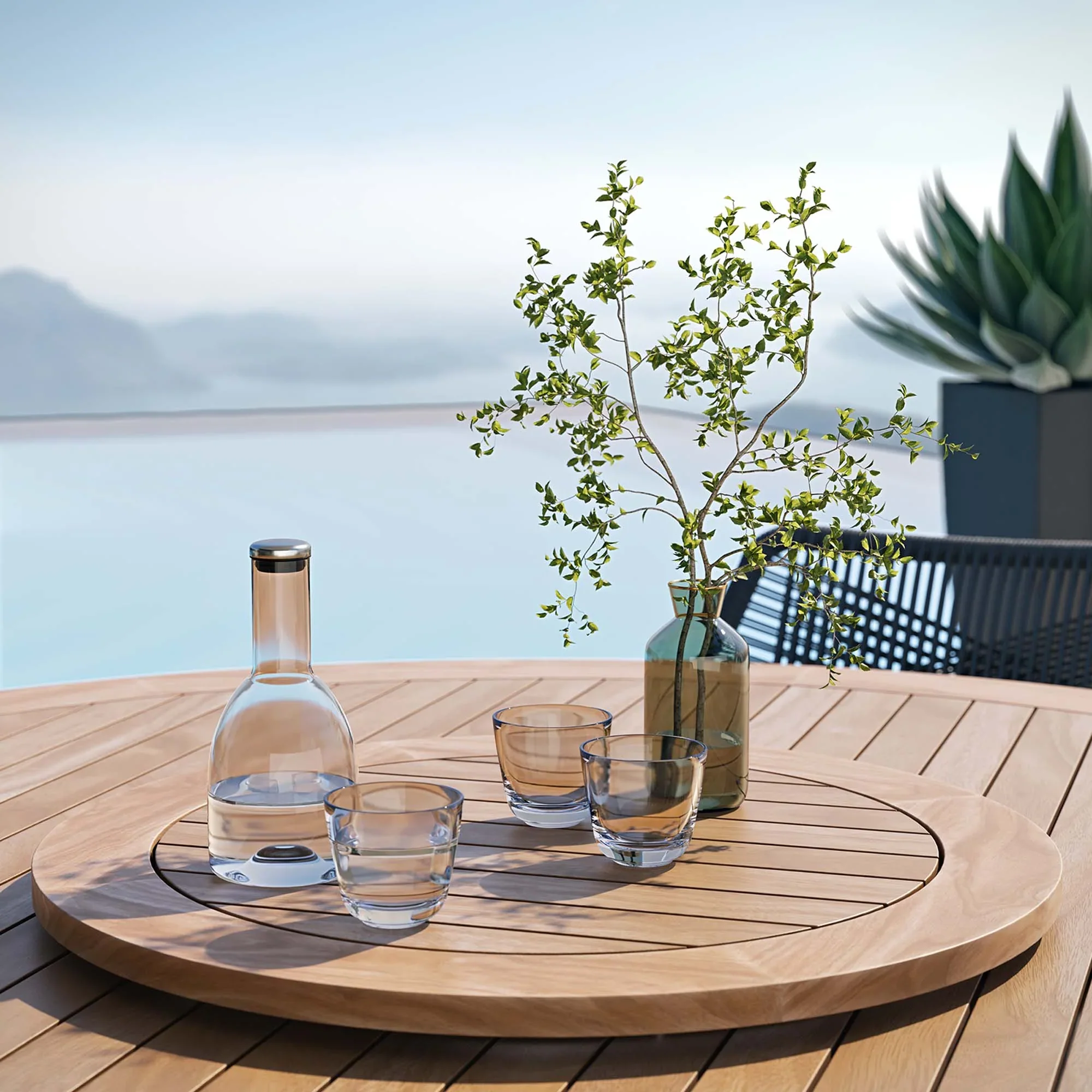 Wellspring 5-Piece Outdoor Patio Teak Wood Dining Set - Image 3