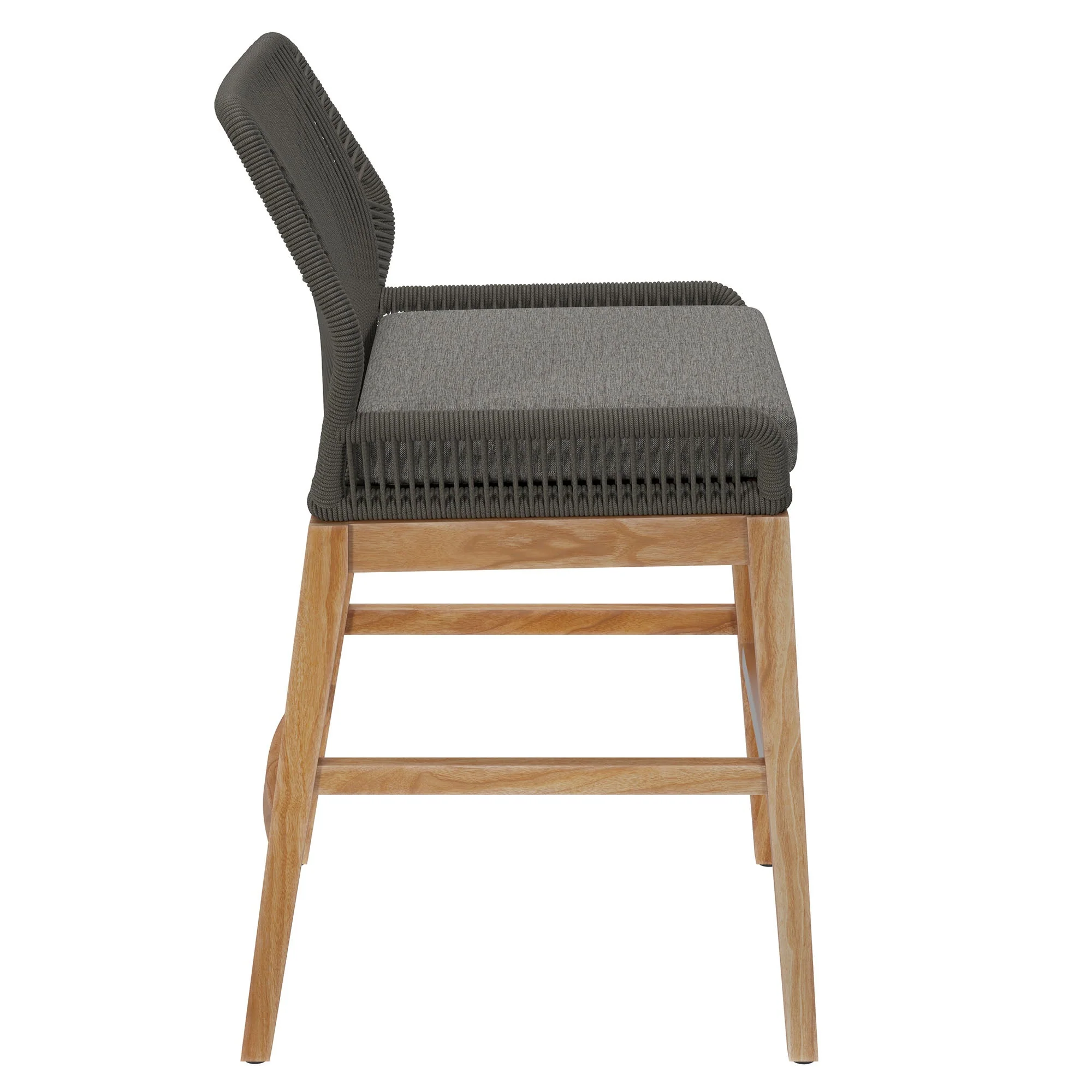 Wellspring Outdoor Patio Teak and Rope Counter Stool - Image 12