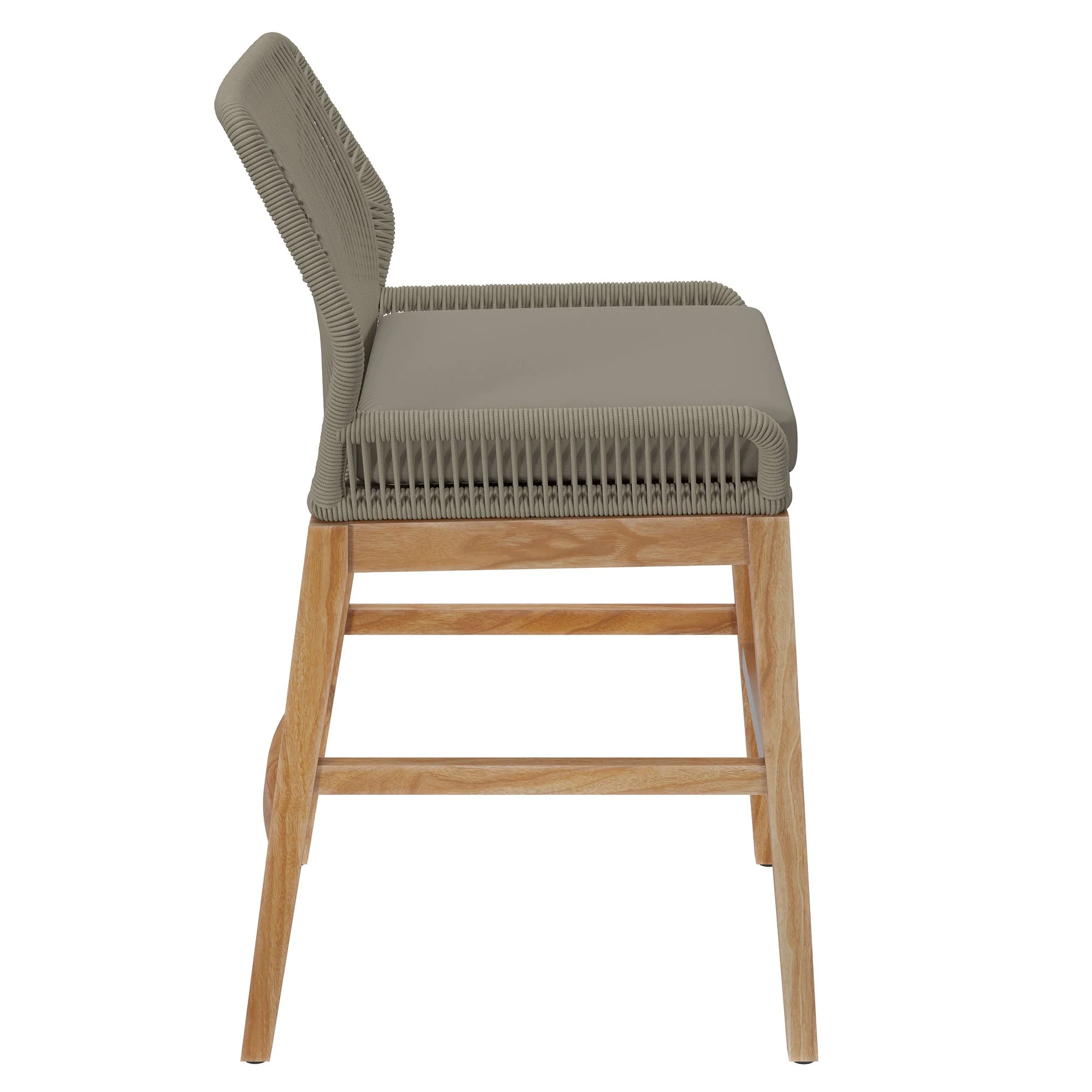 Wellspring Outdoor Patio Teak and Rope Counter Stool - Image 21