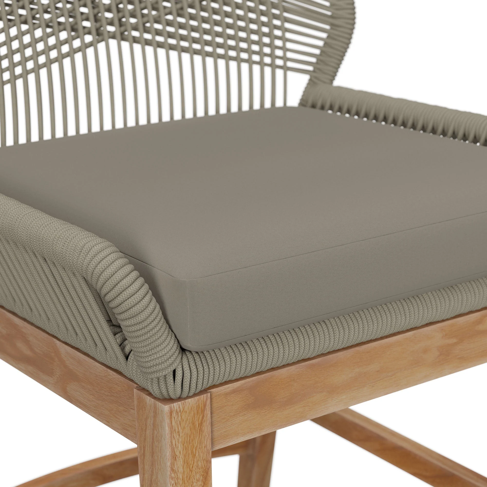 Wellspring Outdoor Patio Teak and Rope Counter Stool - Image 24