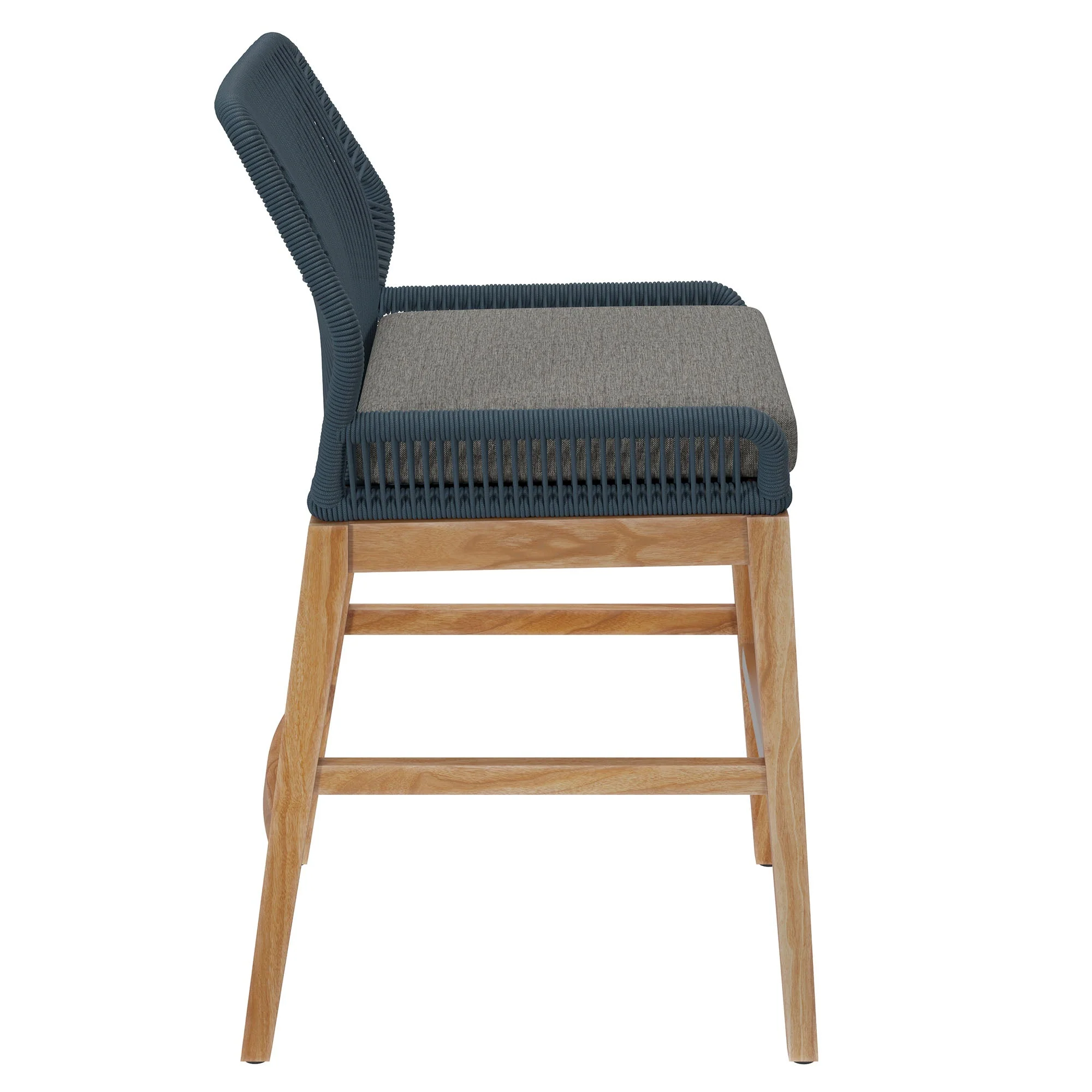 Wellspring Outdoor Patio Teak and Rope Counter Stool - Image 3
