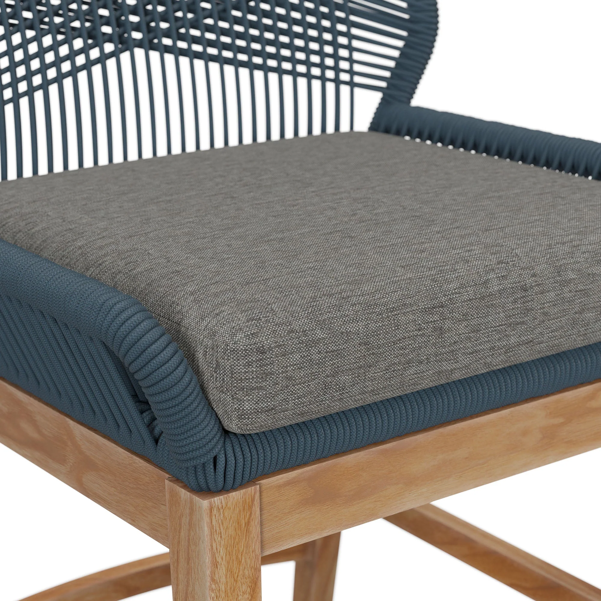 Wellspring Outdoor Patio Teak and Rope Counter Stool - Image 6
